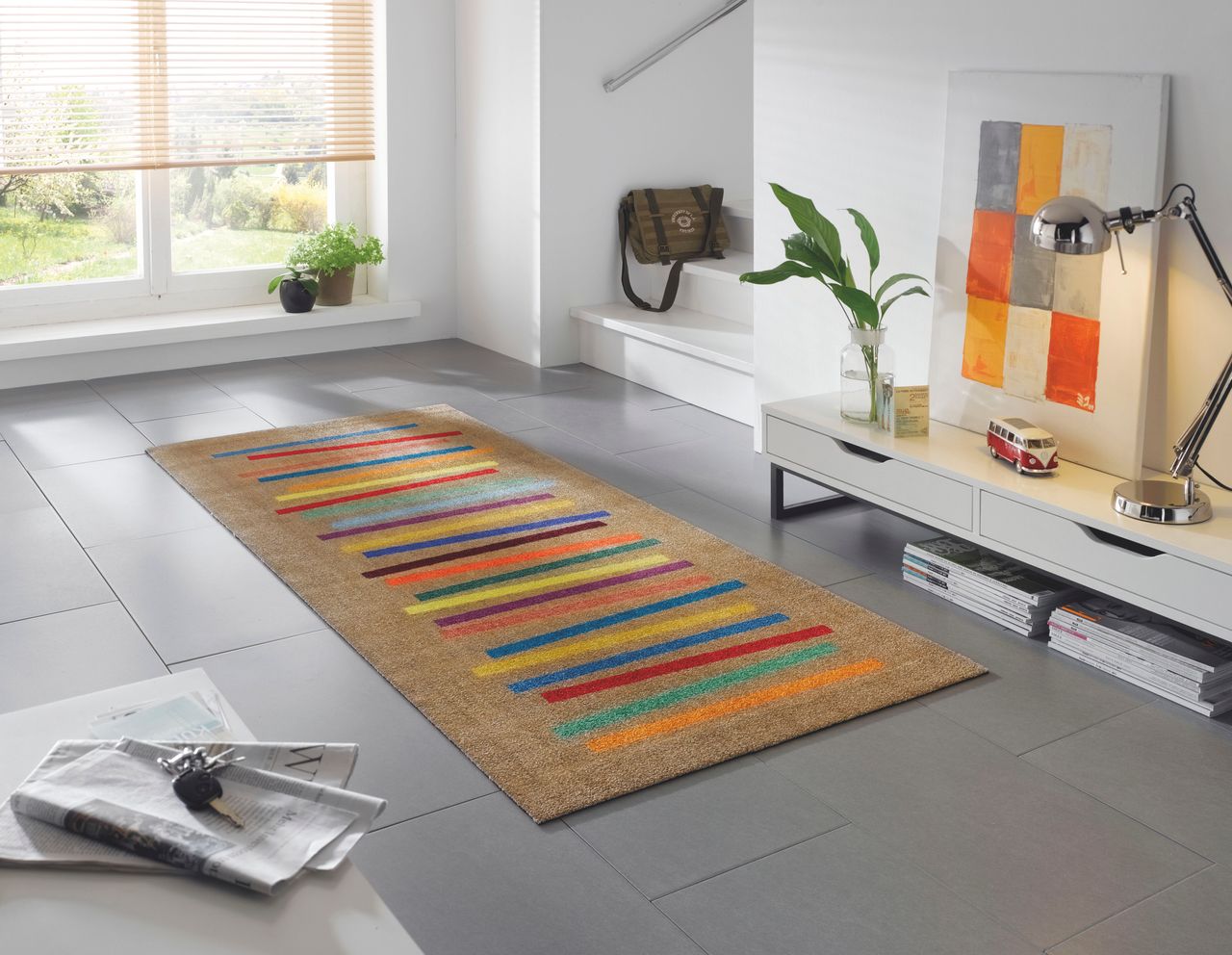 Fuma Rutschfeste Fußmatte Mixed Stripes 200 x 80 cm