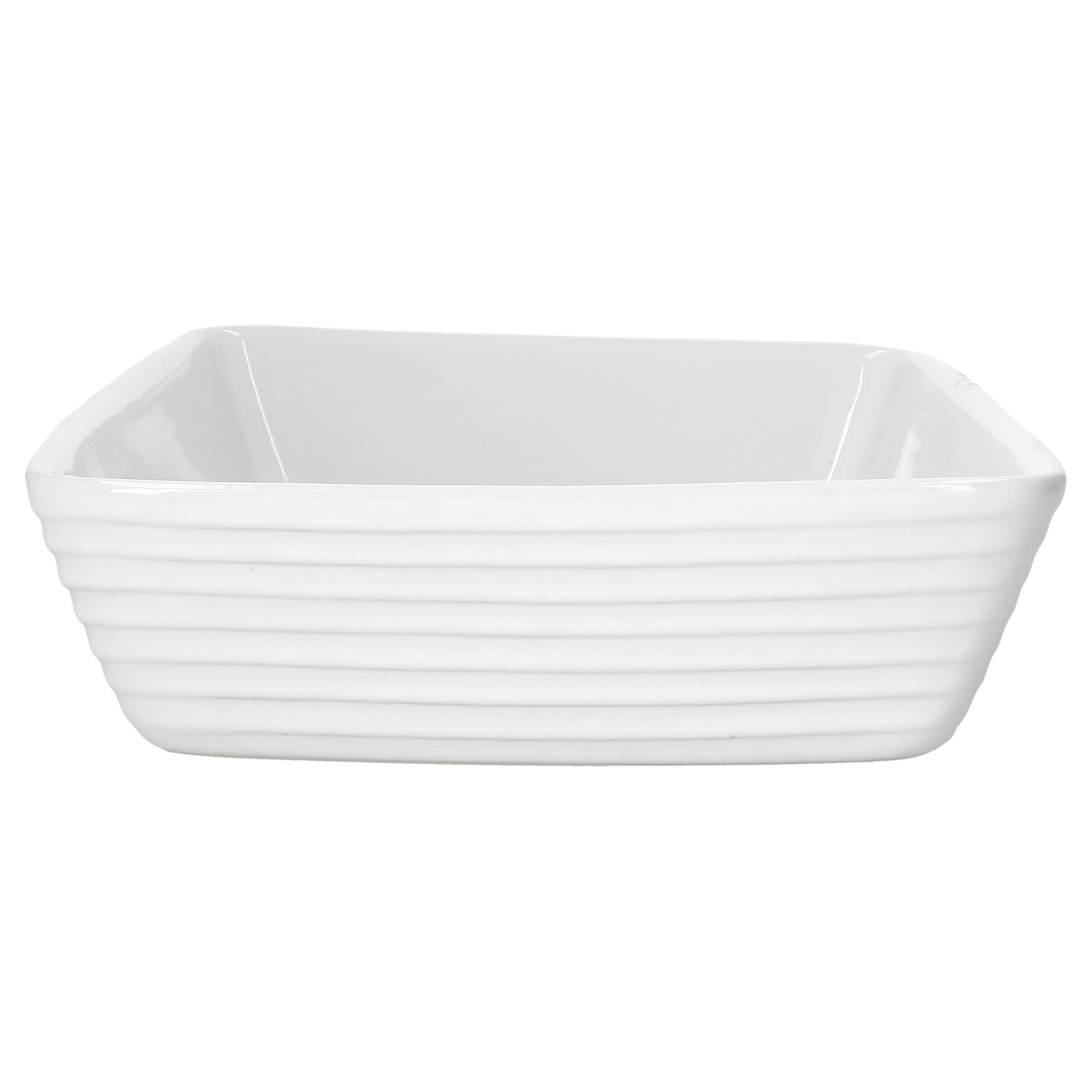MamboCat Auflaufform Auflaufform rechteckig weiß Keramik 31,5x21,5cm 1,9L Back-Form Ofen, Steingut