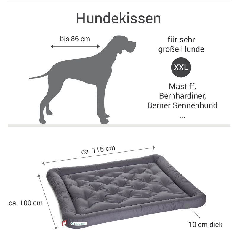 Doctor Bark Hundekissen Doctor Bark Liegekissen grau XXL