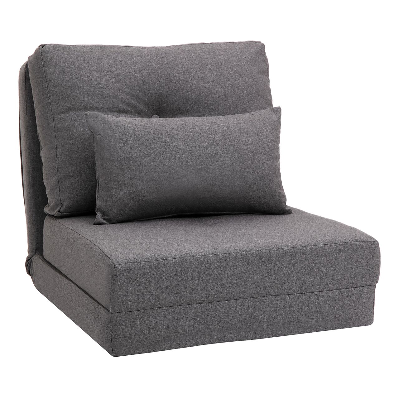 HOMCOM HOMCOM Bodensessel 2-in-1 Klappmatratze mit verstellbarer Rückenlehne, Metall