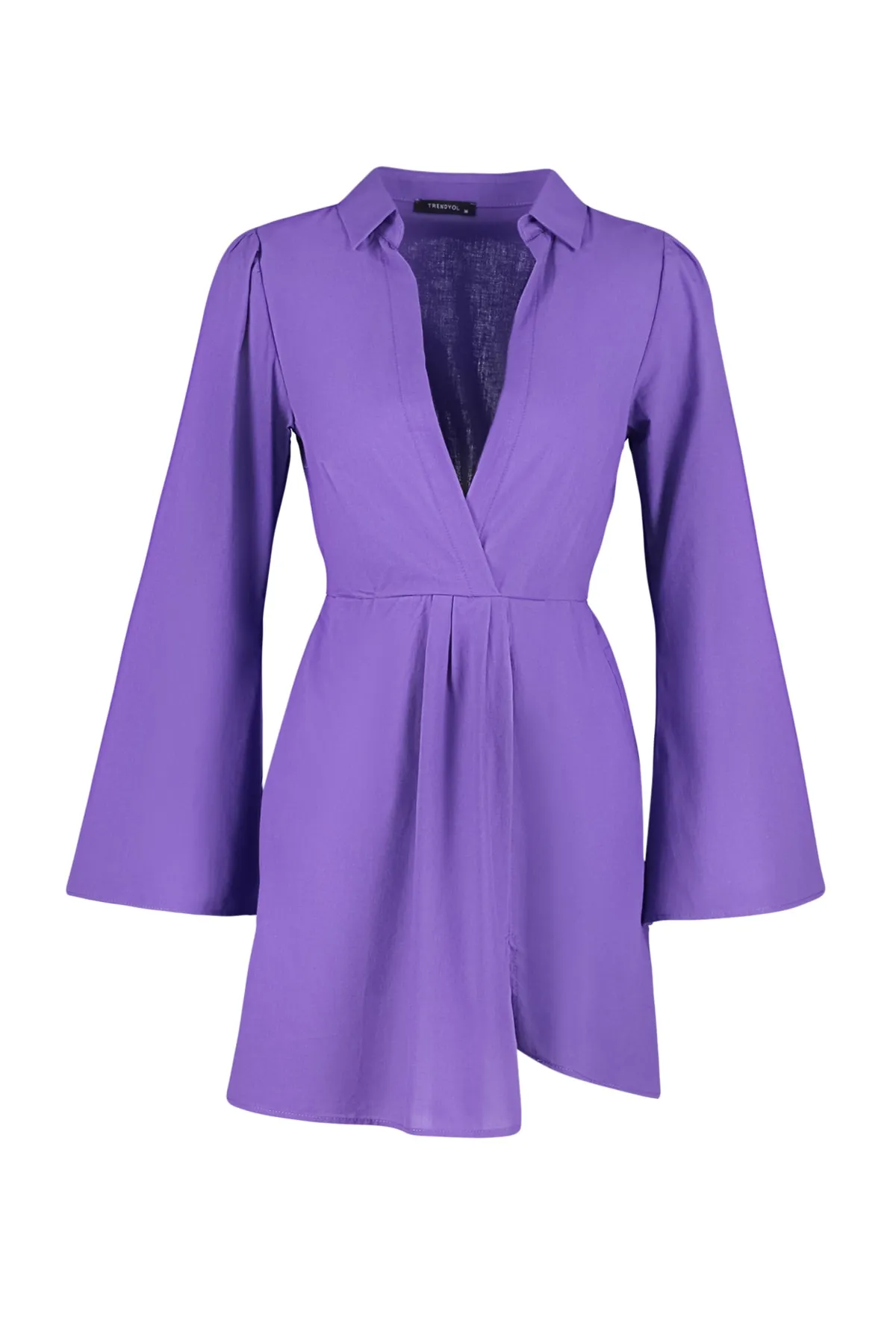 Trendyol Collection  Lila Mini-Strandkleid aus 100 % gewebter Baumwolle TBESS23EL00289