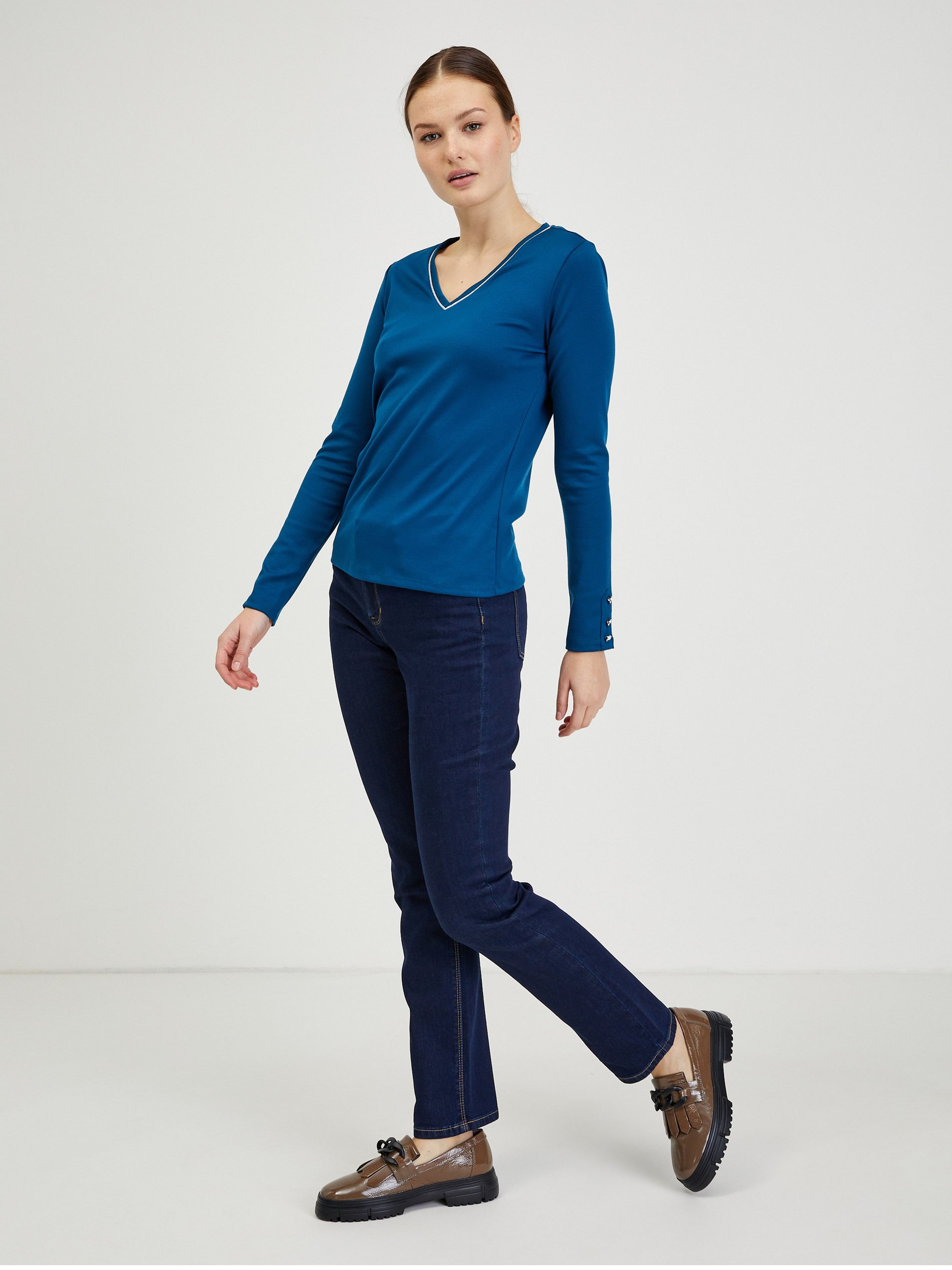 Blaues Damen Langarm T-Shirt ORSAY