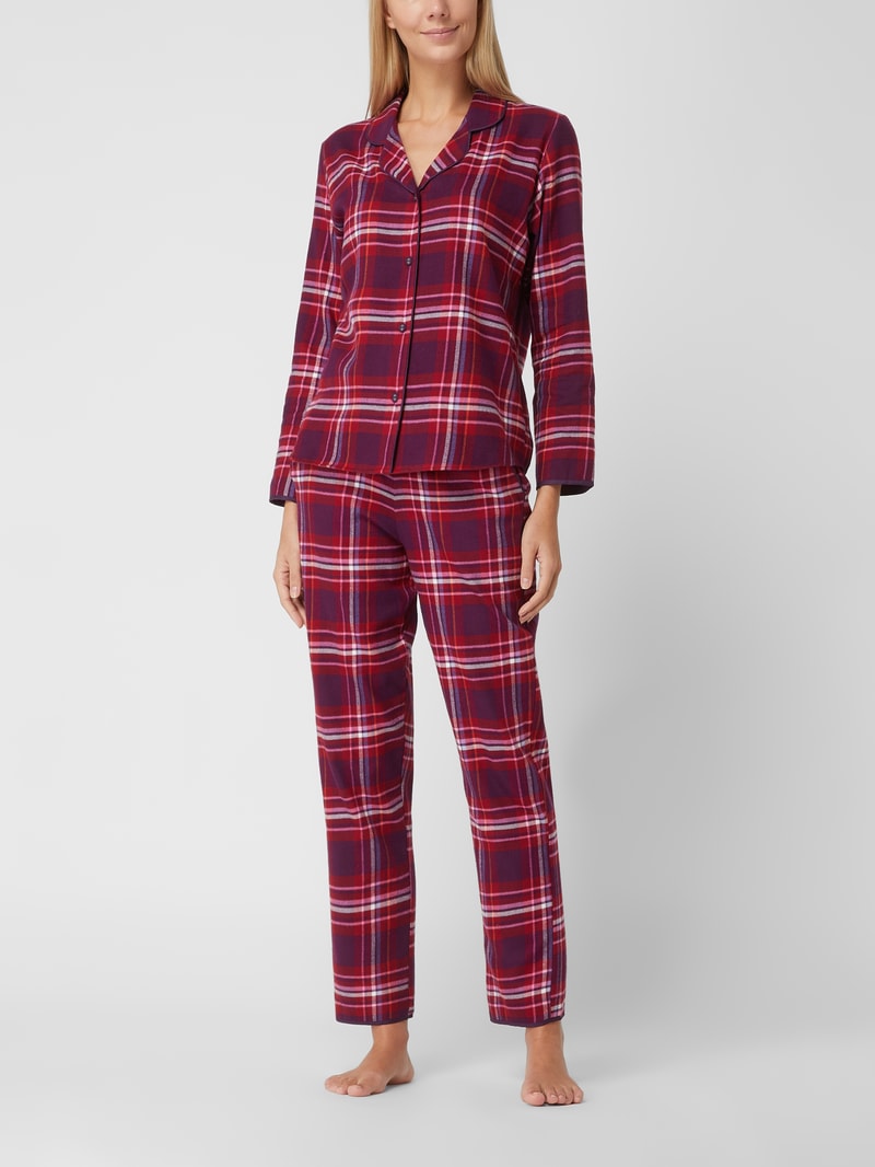 Pyjama-Oberteil aus Baumwolle Modell 'Clarissa' in bordeaux rot