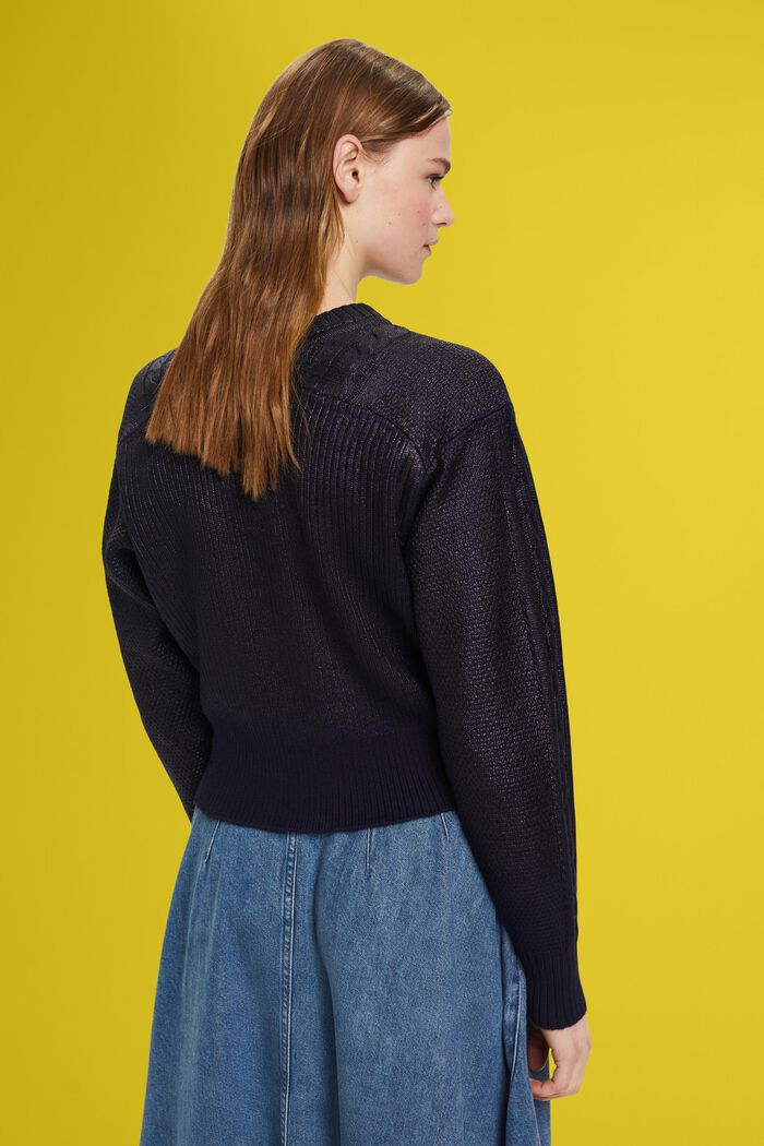 Zopfpullover im Metallic-Look