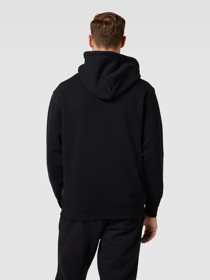 Hoodie mit Label-Print in schwarz