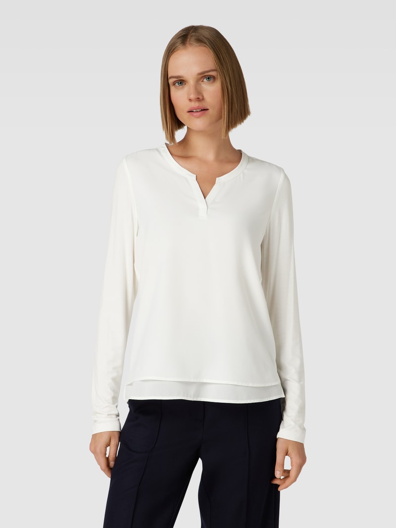 Bluse mit Tunikakragen in offwhite
