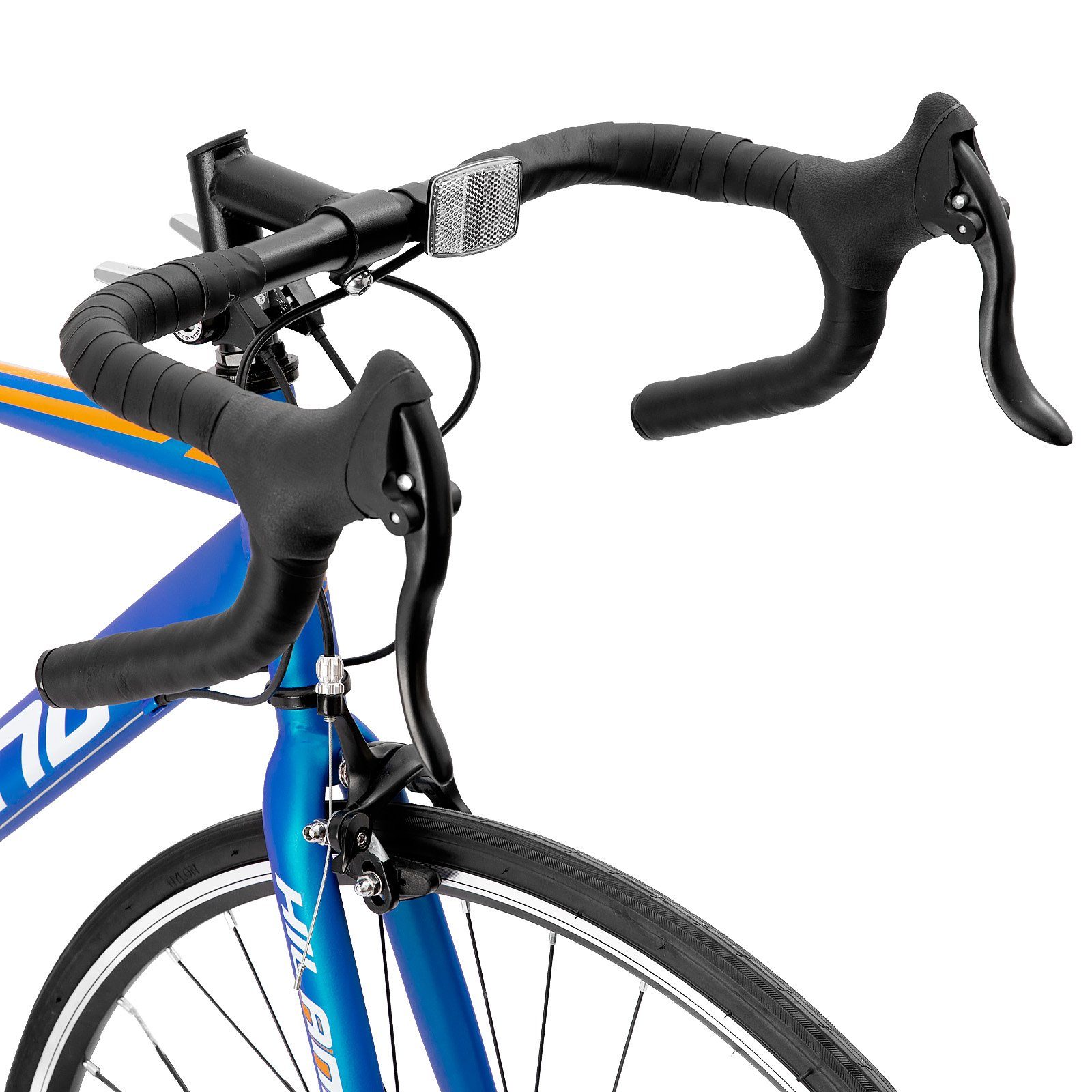HILAND Rennrad 28 Zoll Rennräder Stahl 700C City Commuter Fahrrad Herren Damen, 12 Gang Shimano Tourney Schaltwerk, Kettenschaltung, (Set), für Damen und Herren 162 - 195 cm City Commuter Fahrrad
