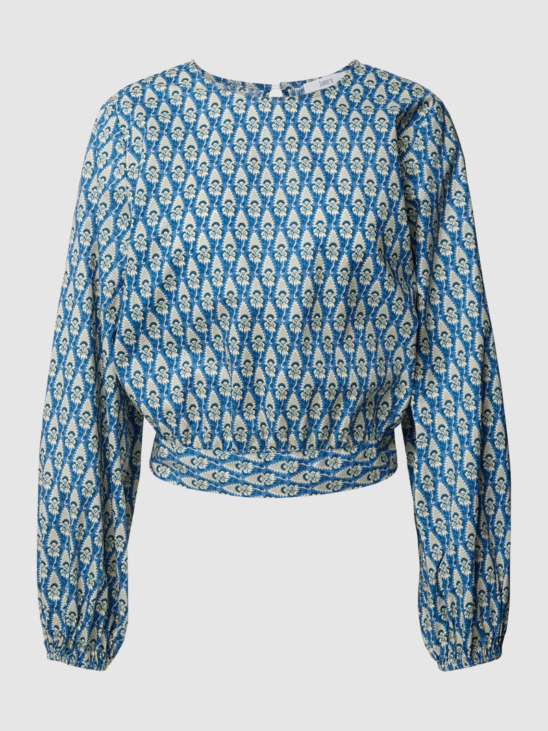 Blusenshirt aus Baumwolle mit Allover-Muster in jeans