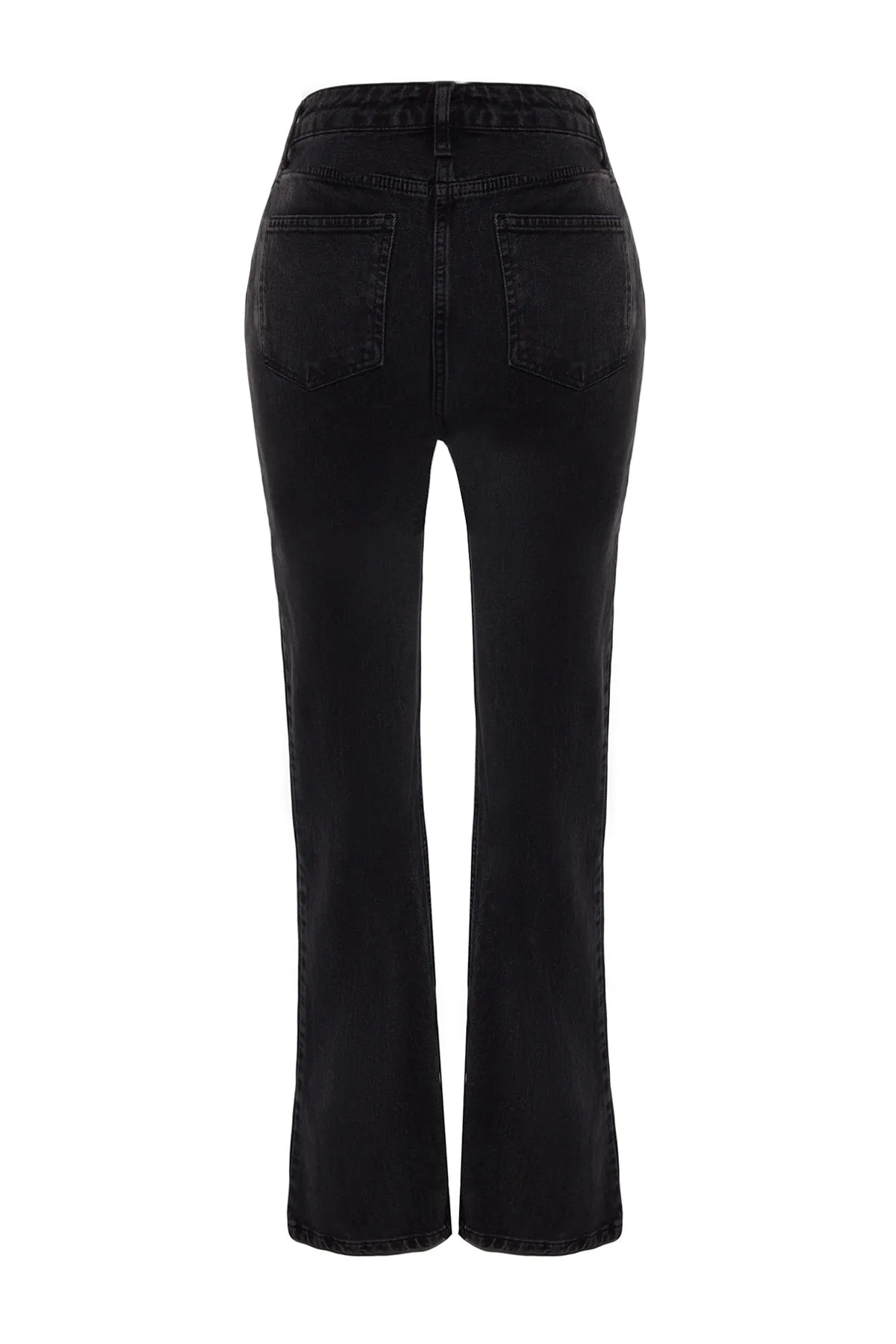 Trendyol Collection  Schwarze bequeme Jeans mit hoher Taille und weitem Bein TWOAW24JE00069