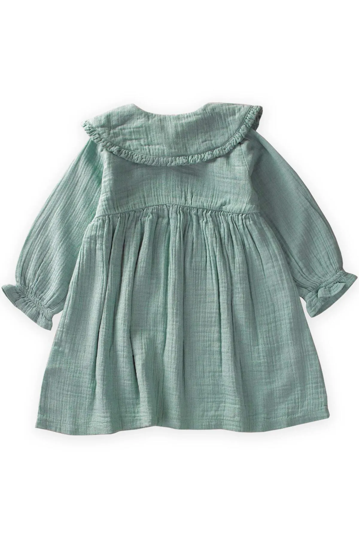 Cigit  Saisonales Kleid mit Kragen, 2–10 Jahre, Mintgrün