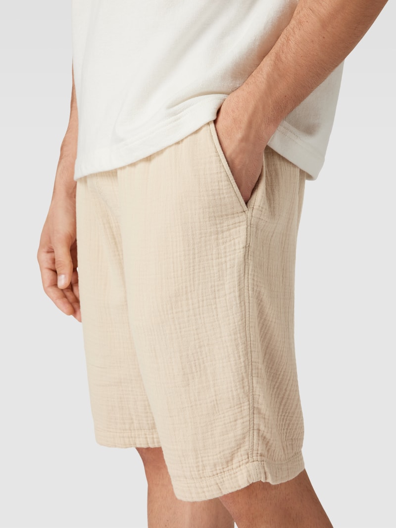 Bermudas mit elastischem Bund in beige