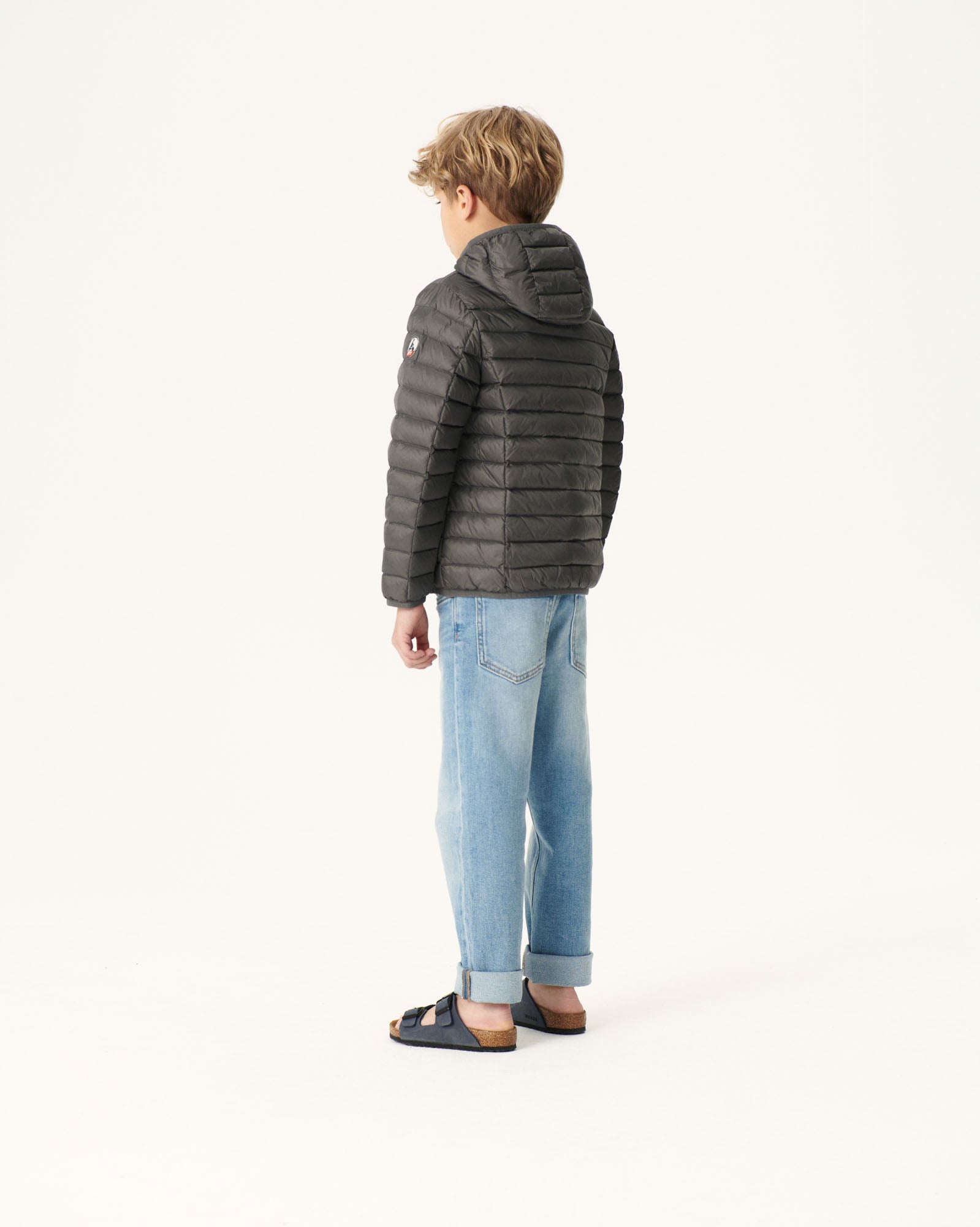 Doudoune légère à capuche enfant Anthracite Hugo