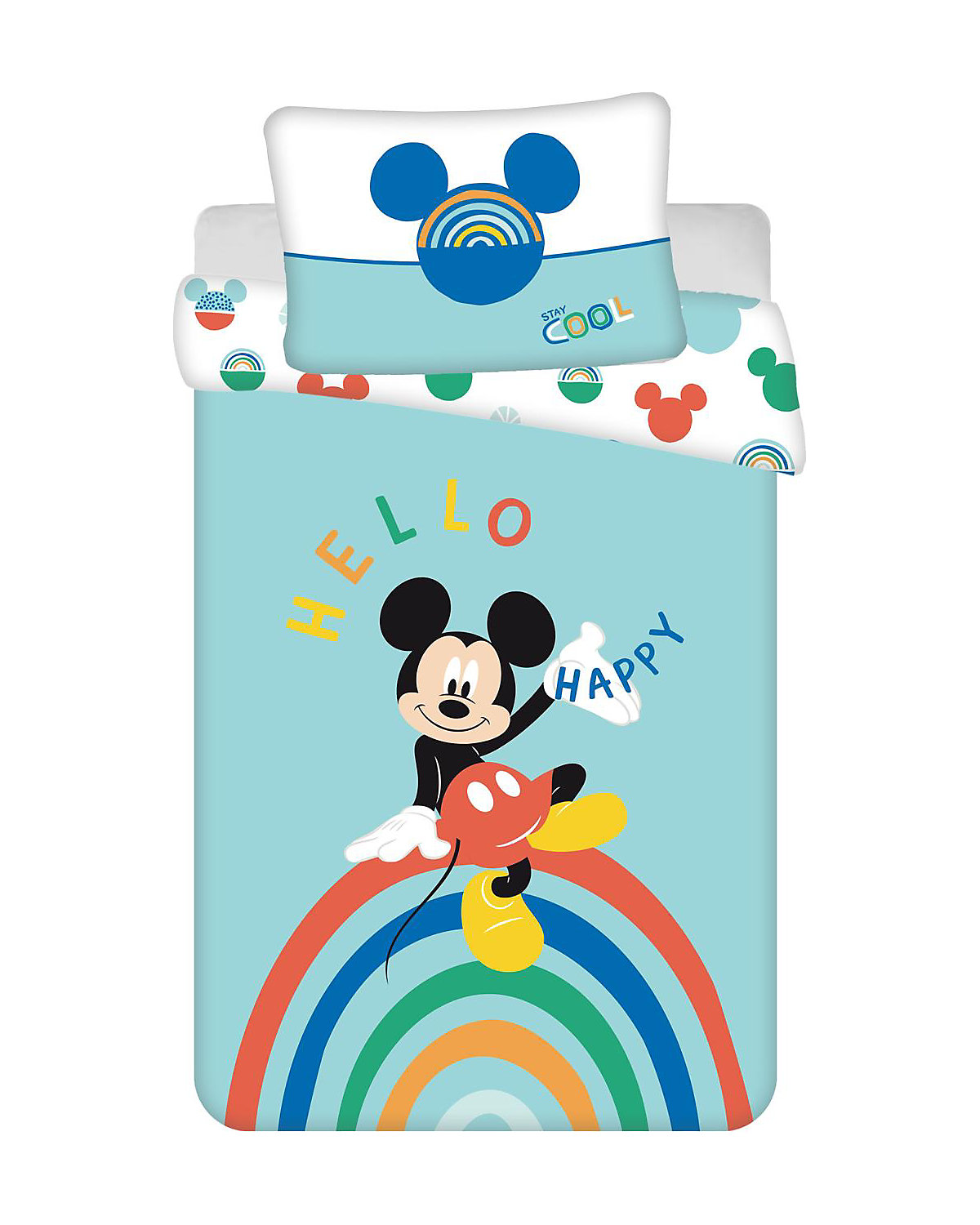 Kinderbettwäsche Mickey, Rainbow, 135x100 + 40x60 cm