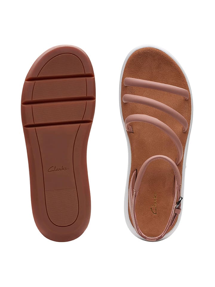Clarks Leder-Sandalen in Rosa günstig kaufen