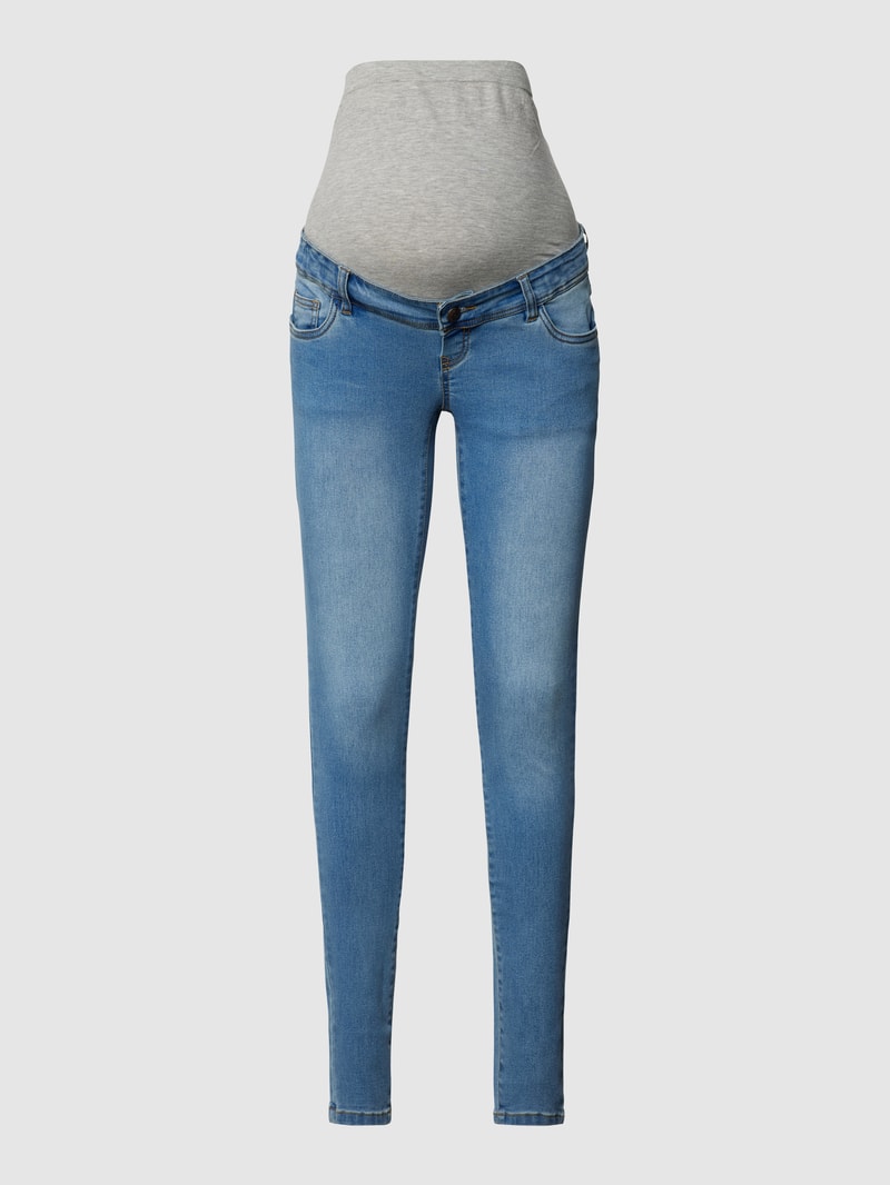 Umstands-Jeans mit elastischem Bauchband in hellblau