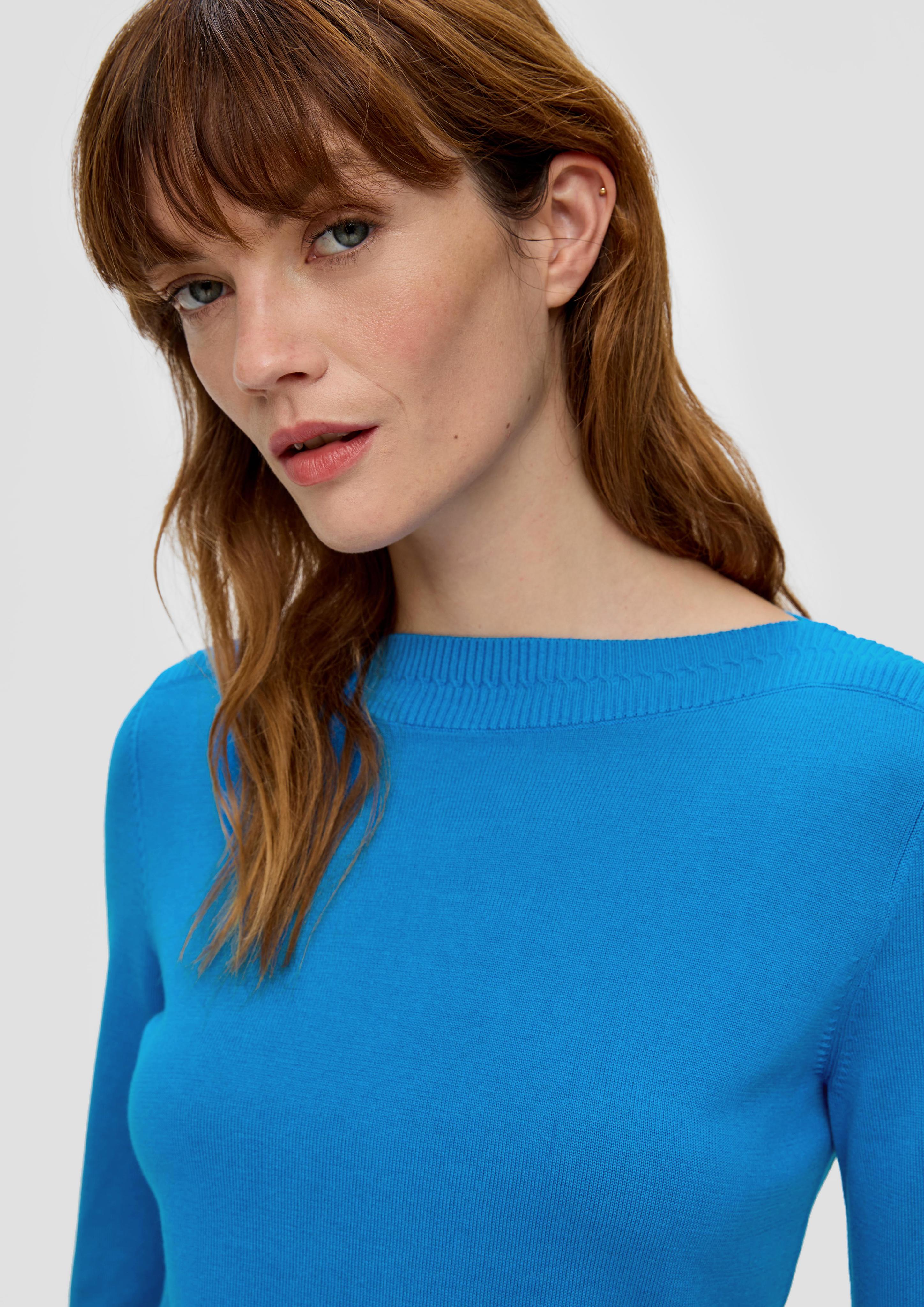 Feinstrickpullover mit U-Boot-Ausschnitt  2137761-5528