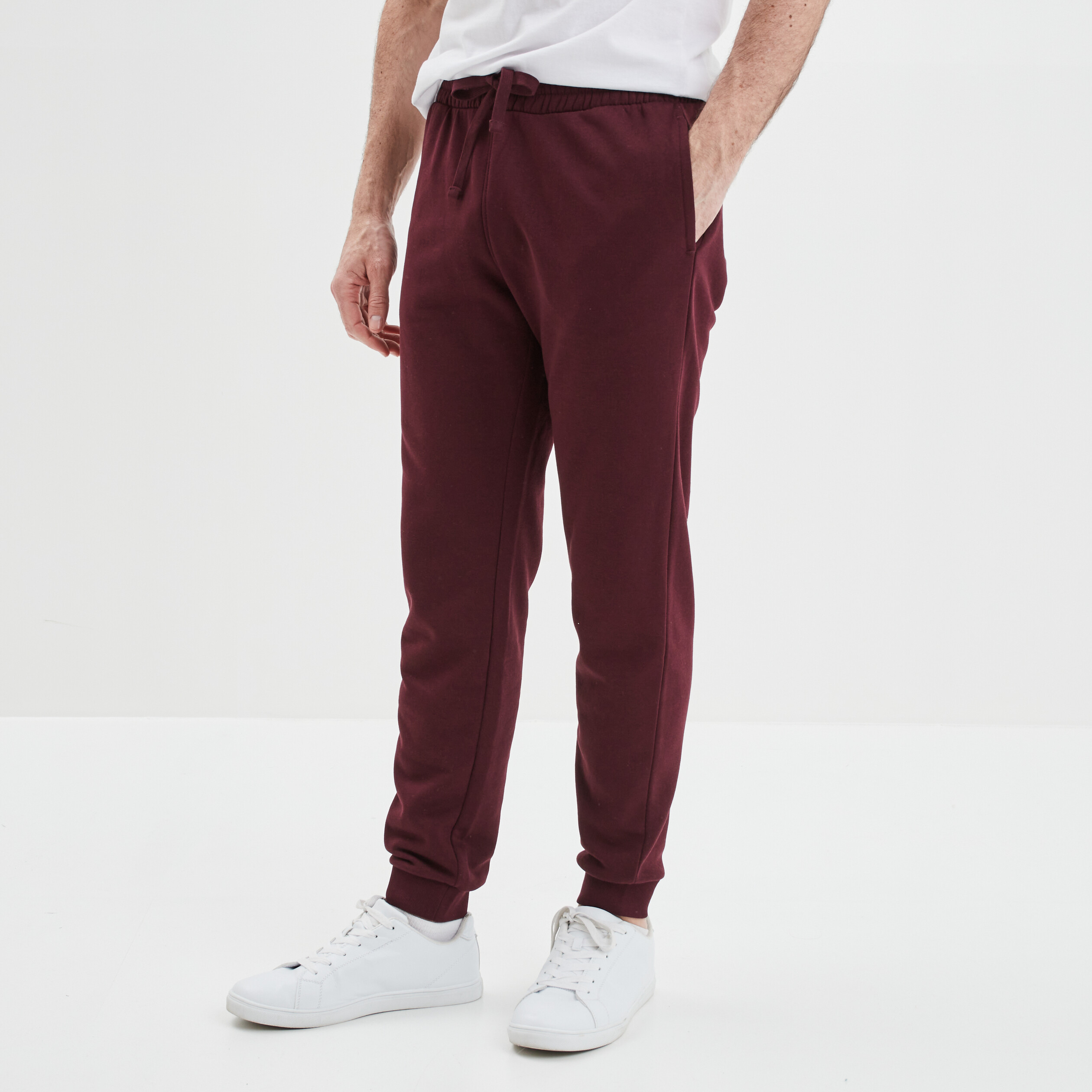 Jogging droit molleton prune homme | La Halle