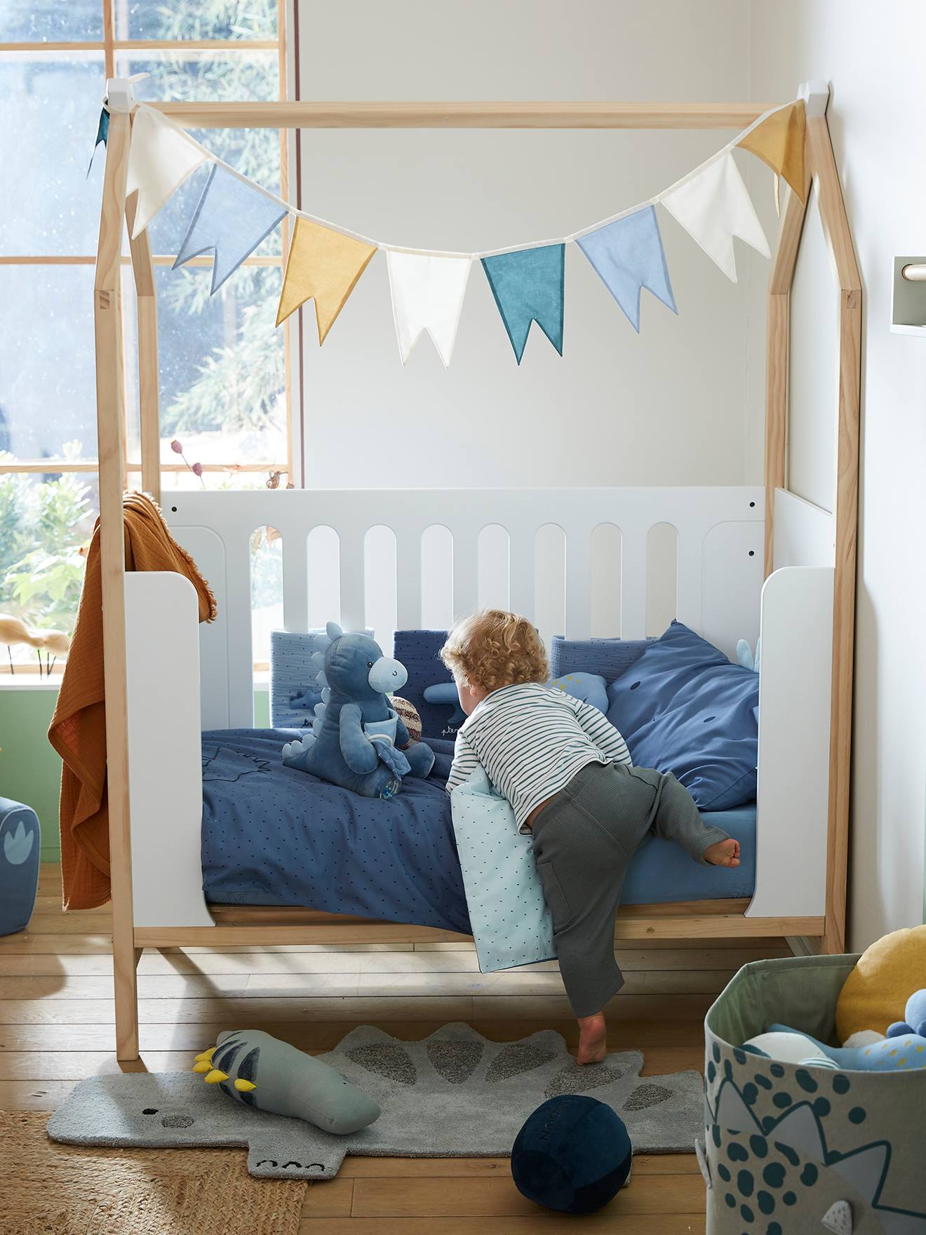 Vertbaudet Baby Kombi-Hausbett KOKOSNUSS - sand