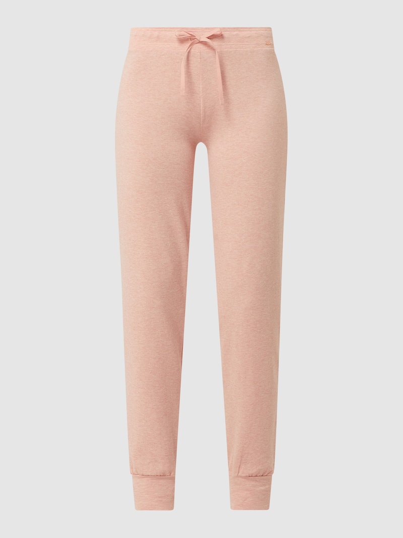 Lounge-Hose mit Logo-Applikation in altrosa