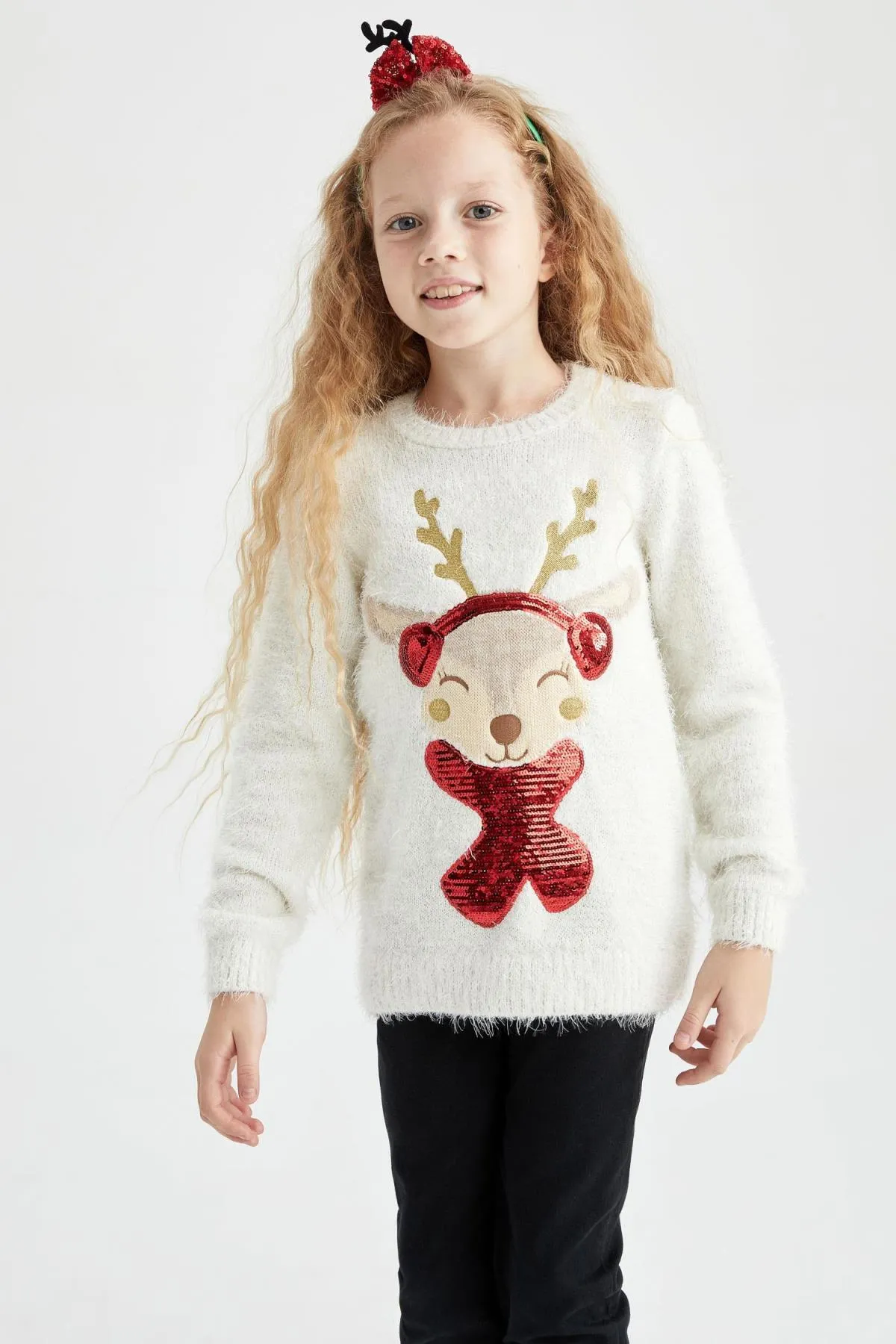 DeFacto  Mädchenpullover mit Neujahrsmotiv