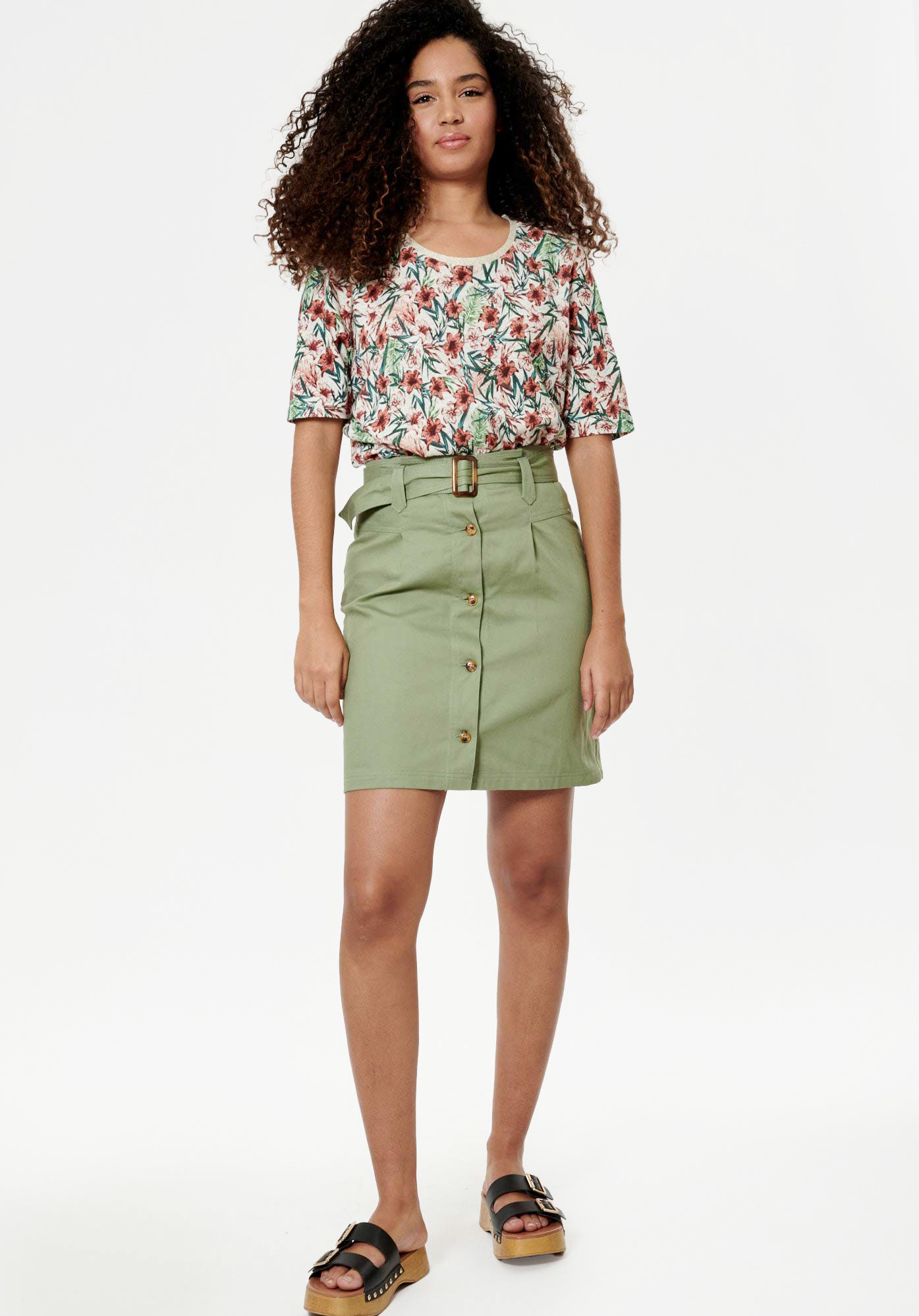GUILI  Jupe kaki Femme