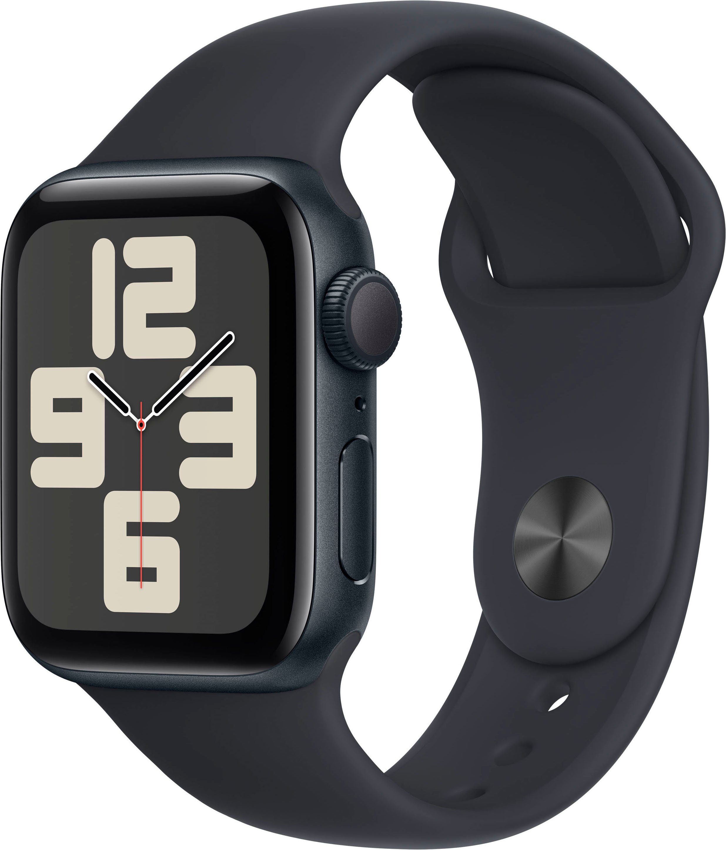 Apple Watch SE GPS 40 mm Aluminium M/L Smartwatch (4 cm/1,57 Zoll, Watch OS 10), Sport Band