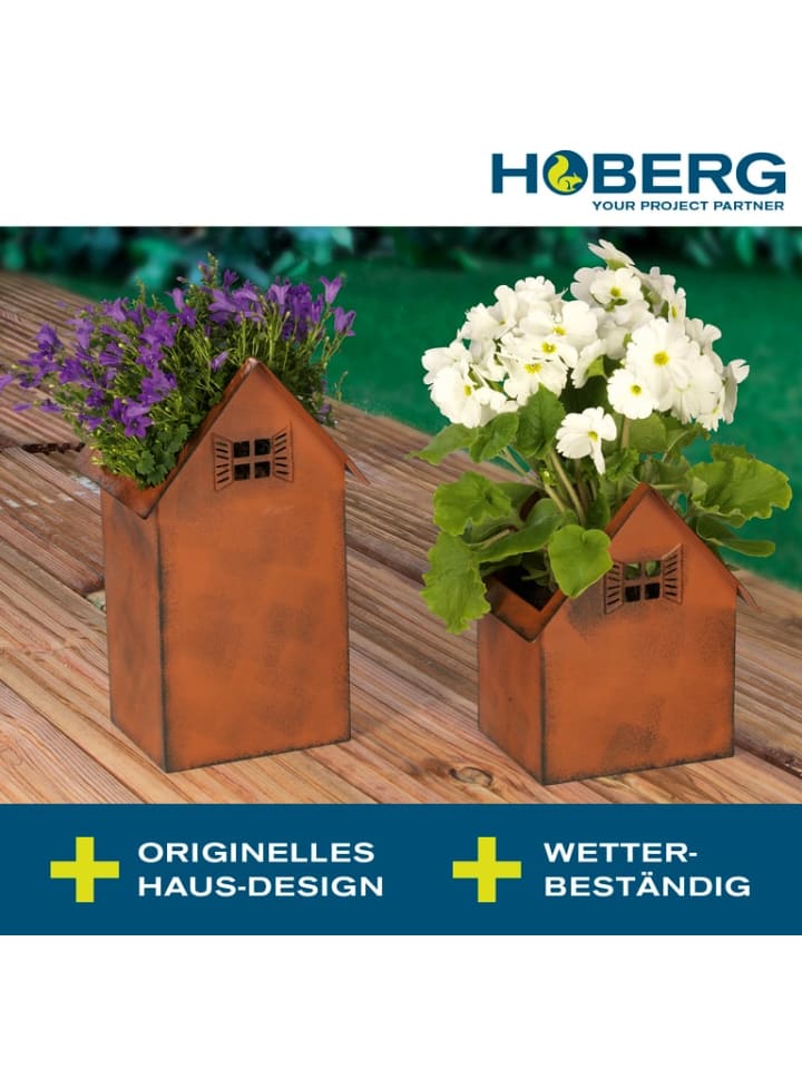 HOBERG Rost Pflanztöpfe - 2er-Set Gartendekoration Balkon Terrasse günstig kaufen onesize