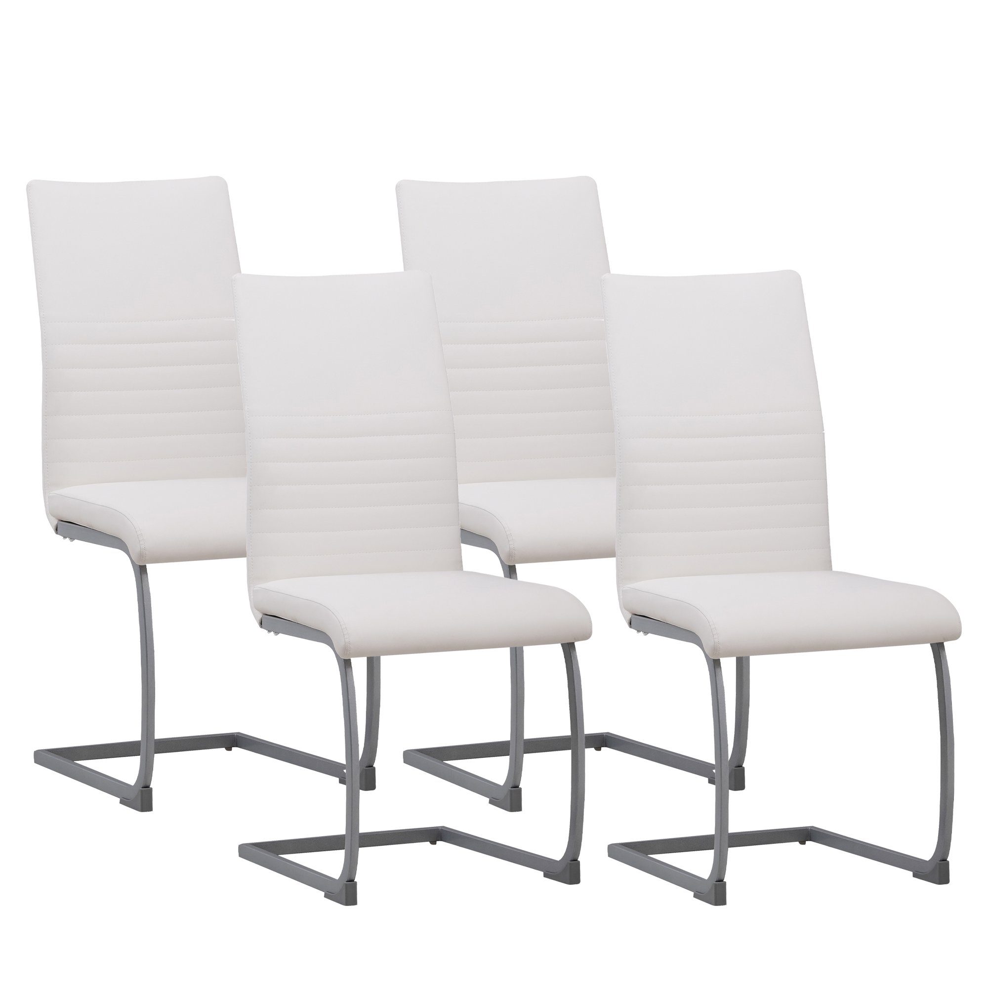 Albatros International Freischwinger Albatros Esszimmerestuhl Küchenstuhl MURANO, Kunstleder Bezug (4er Set, Schwarz), Esszimmerstuhl Schwingstuhl mit modernem Design, dicke Polsterung