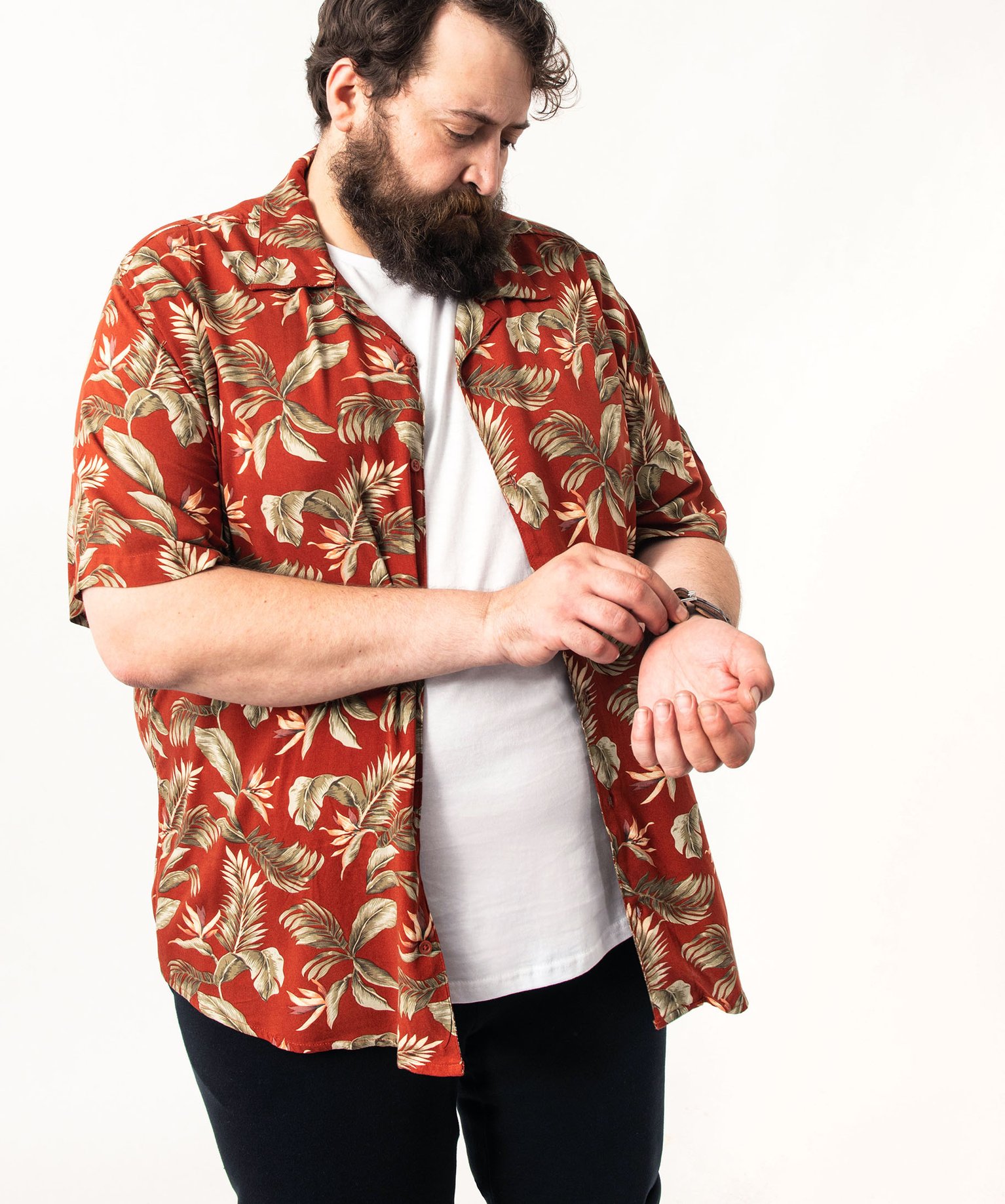 Chemise homme à manches courtes en viscose fluide imprimée imprime | GEMO