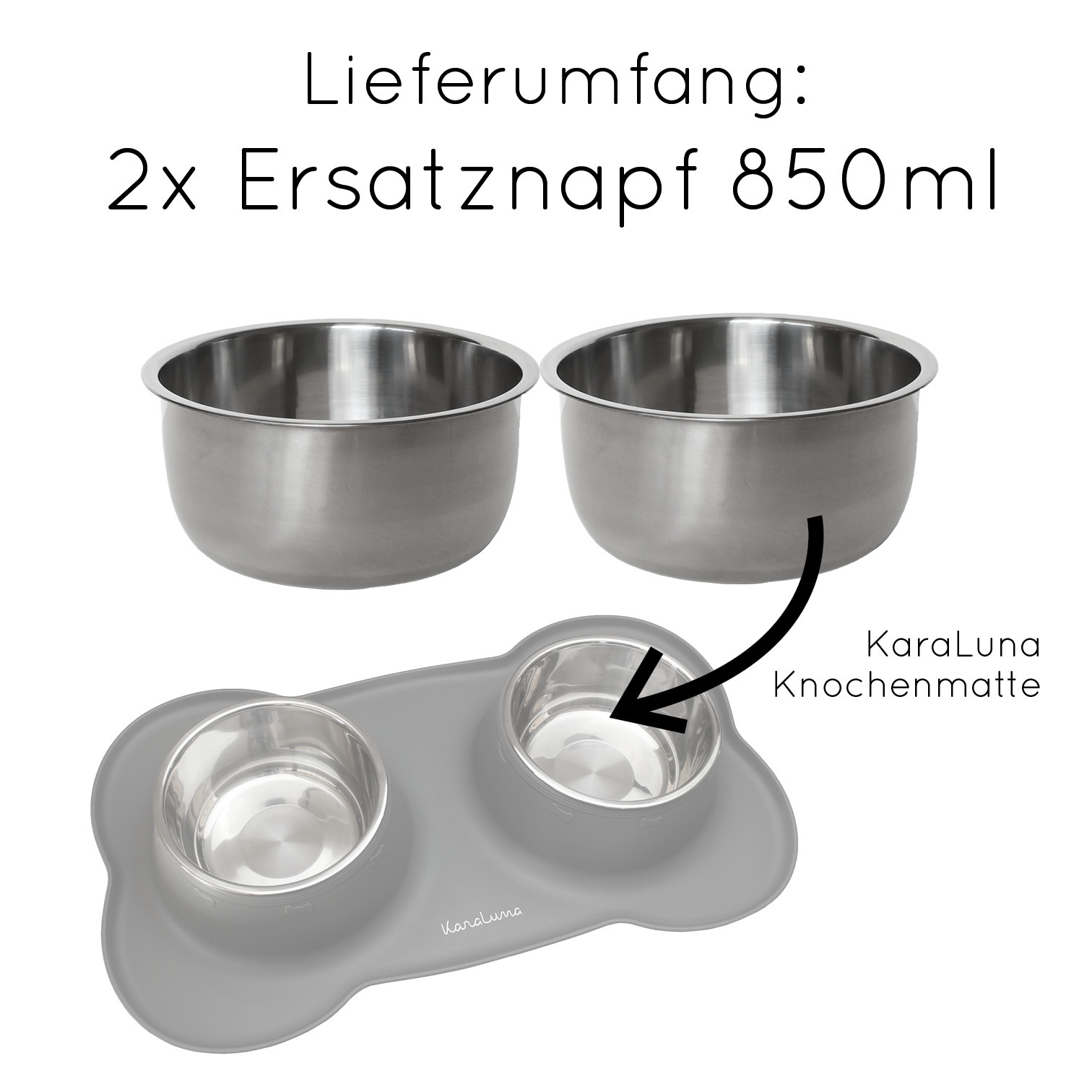 KaraLuna Futternäpfe KaraLuna 2x 850 ml Ersatznapf