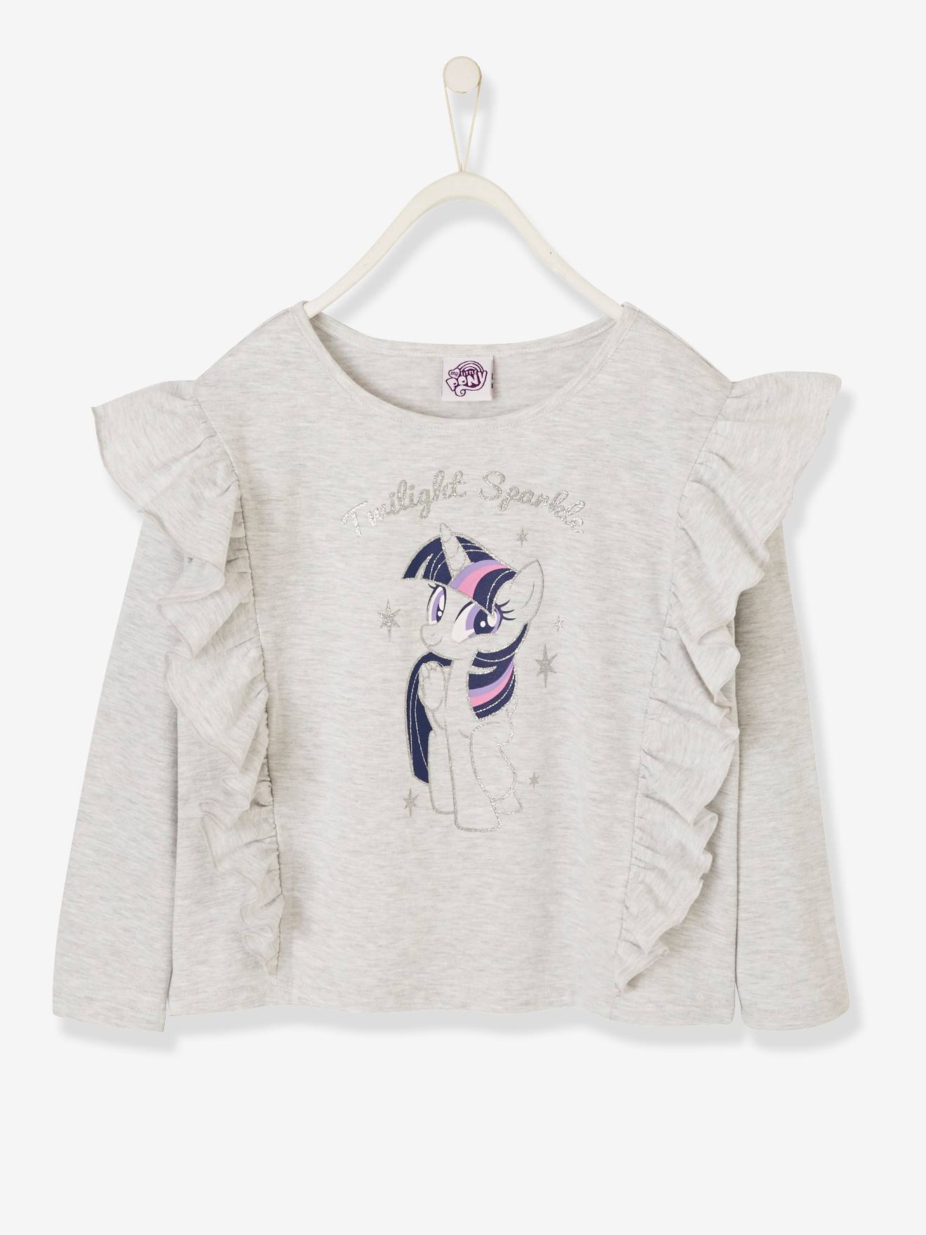 T-shirt fille manches longues My Little Pony® à paillettes gris chiné