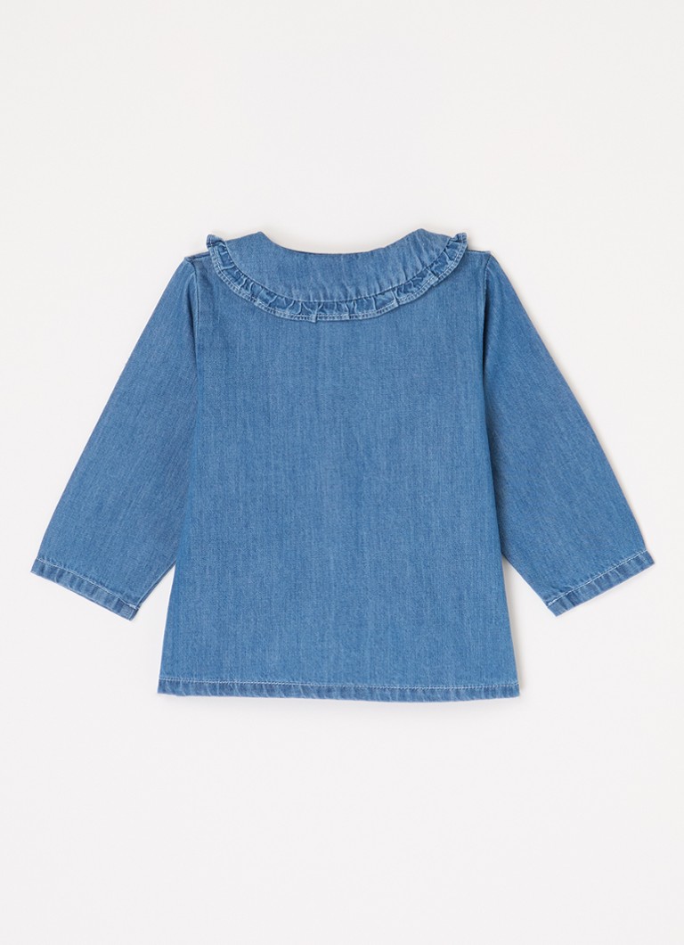 Petit Bateau Chambray blúz gallérral