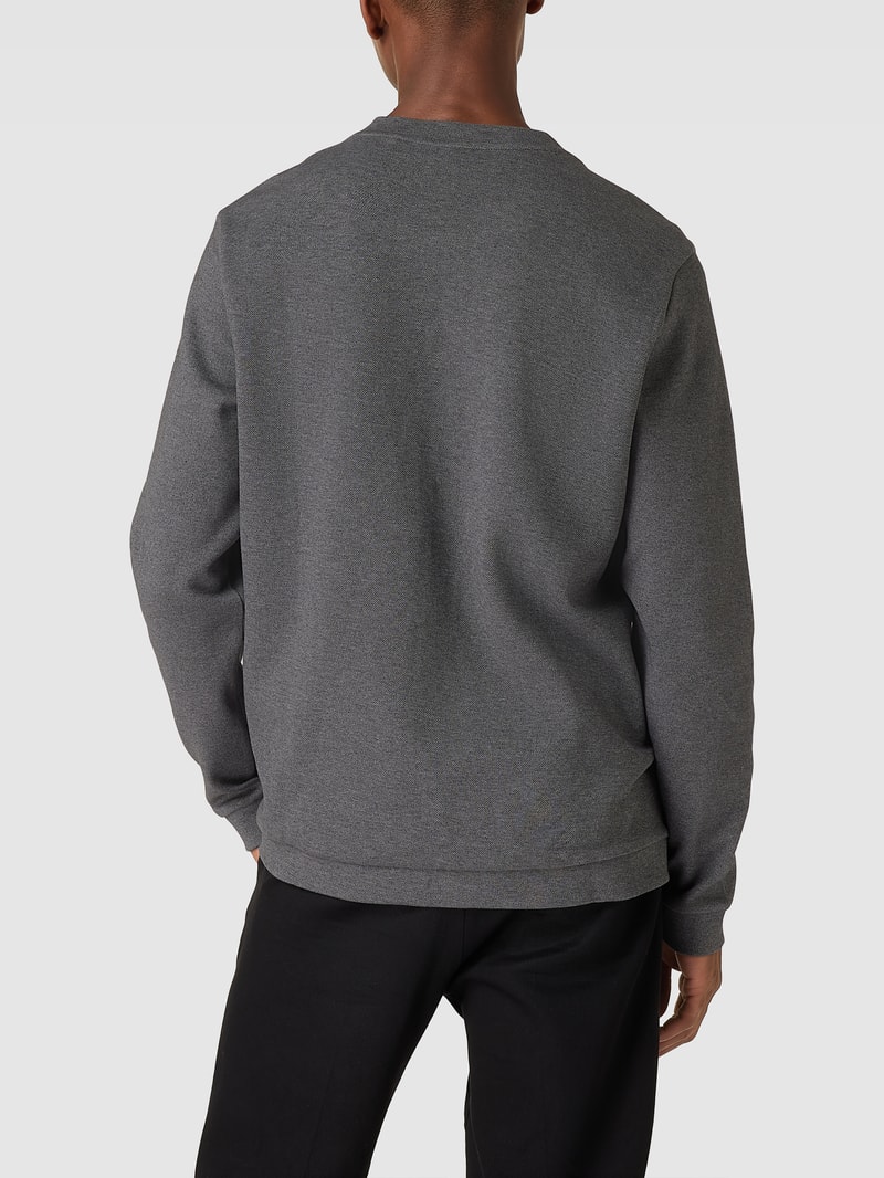 Sweatshirt mit Strukturmuster Modell 'Salbo' in mittelgrau