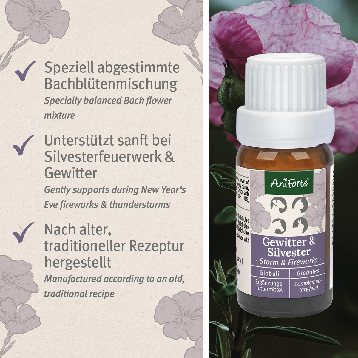 Aniforte Ergänzungsfutter & Aufzucht Aniforte Bachblüten Gewitter & Silvester