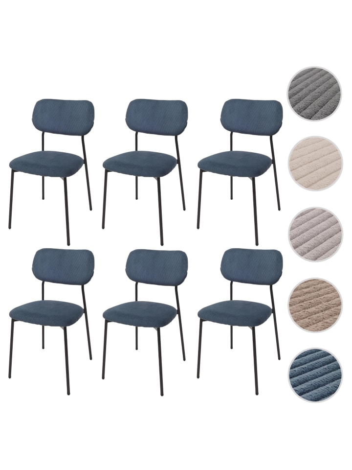 MCW 6er-Set Esszimmerstuhl O26, Blau günstig kaufen onesize