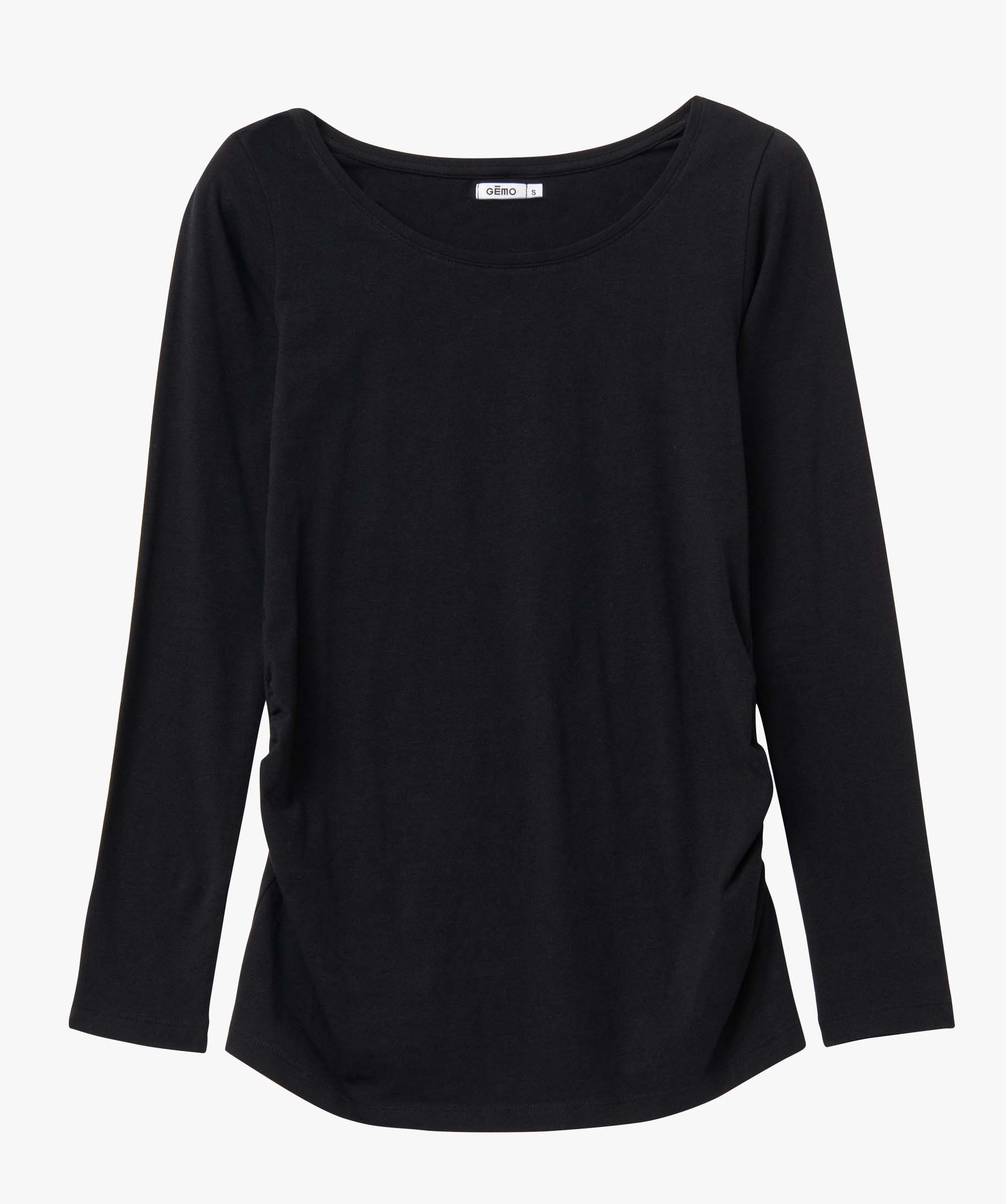 Tee-shirt de grossesse à manches longues noir | GEMO