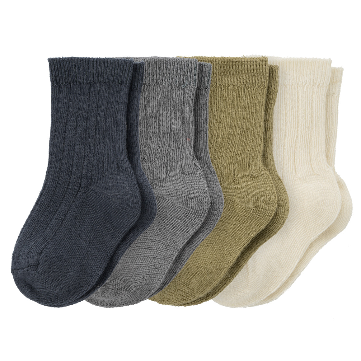 4 Paar Baby Socken mit Rippstruktur