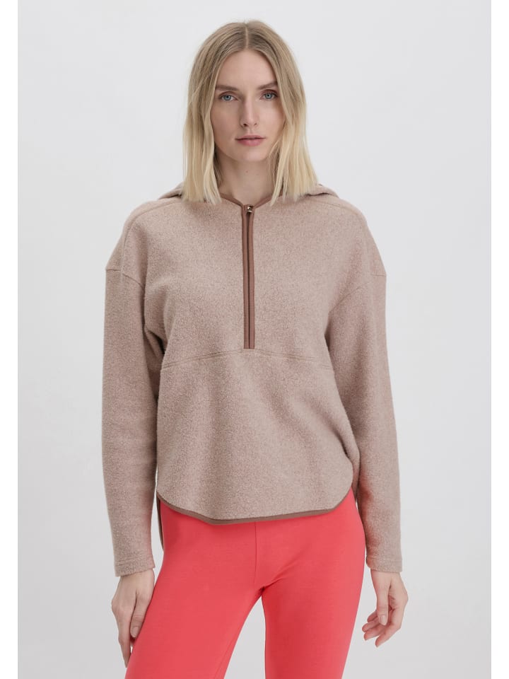 Hessnatur Fleece-Hoodie in mandelbraun günstig kaufen
