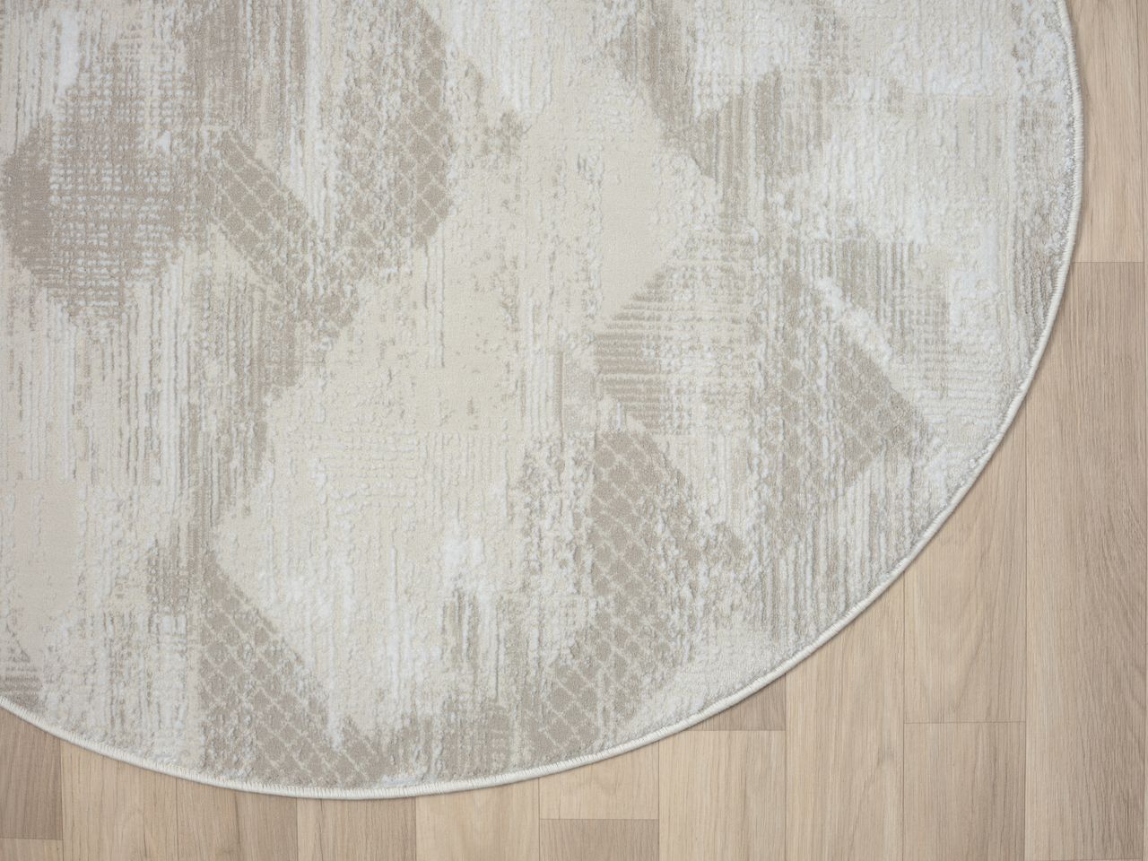 MyFlair Teppich Siena , 120cm x 120cm, Farbe Beige, rund, Florhöhe 10mm