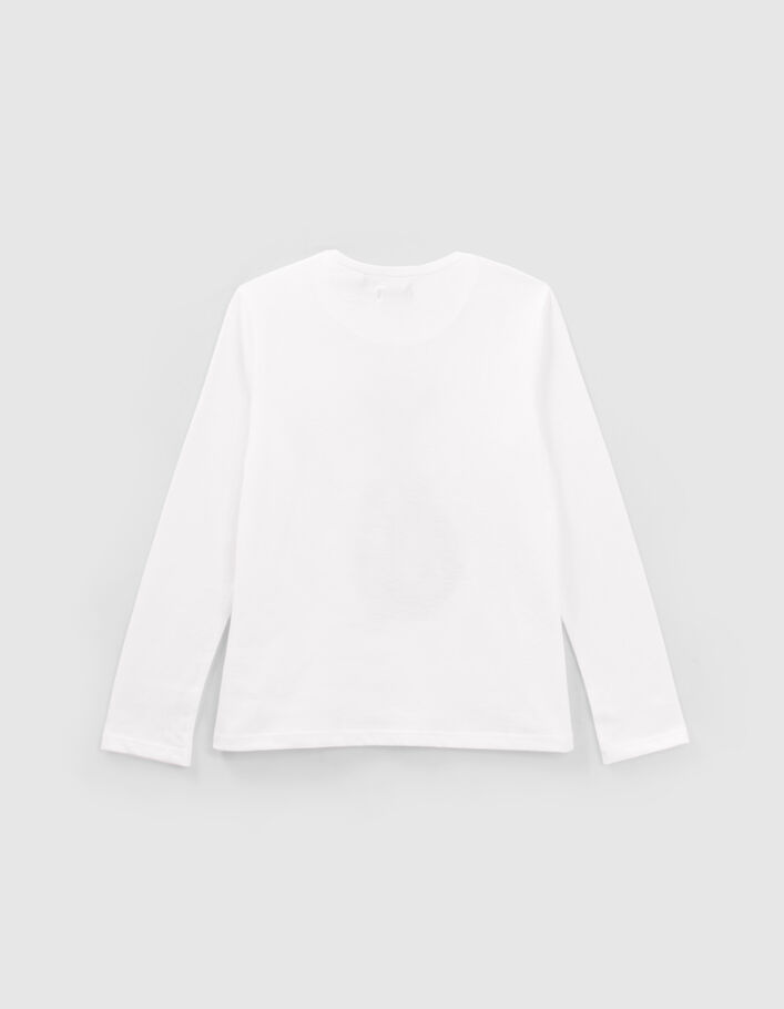 T-shirt blanc cassé visuel girafe-ballerines fille