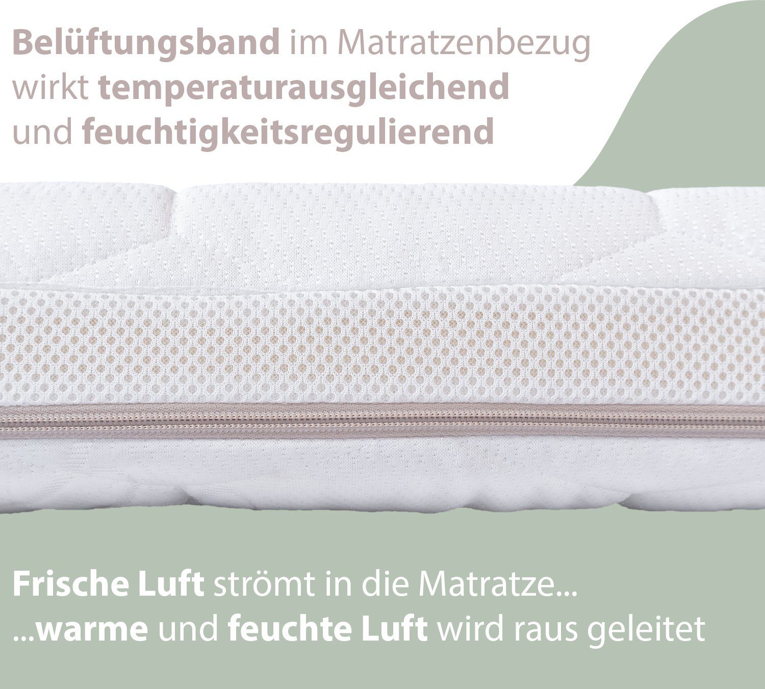 Kindermatratze FLEXY aus Latex 2 Härten und Kaltschaum, Alcube, 10 cm hoch, Babymatratze 60x120 cm ohne Trittkante, Gemütliche Matratze 4 Seiten Reißverschluß, für Babybett I Atmungsaktiv Matratze Pflegeleicht