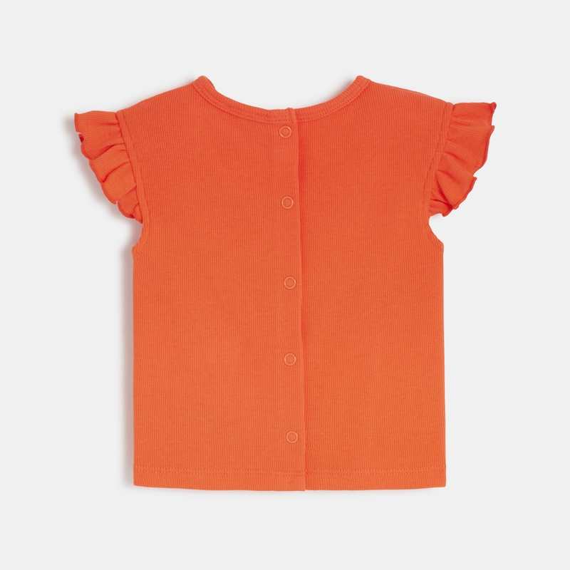 T-shirt bébé fille rouge à motif fleur Catimini