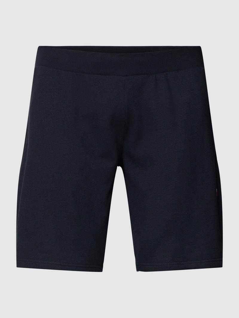PLUS SIZE Sweatshorts mit Label-Stitching in dunkelblau