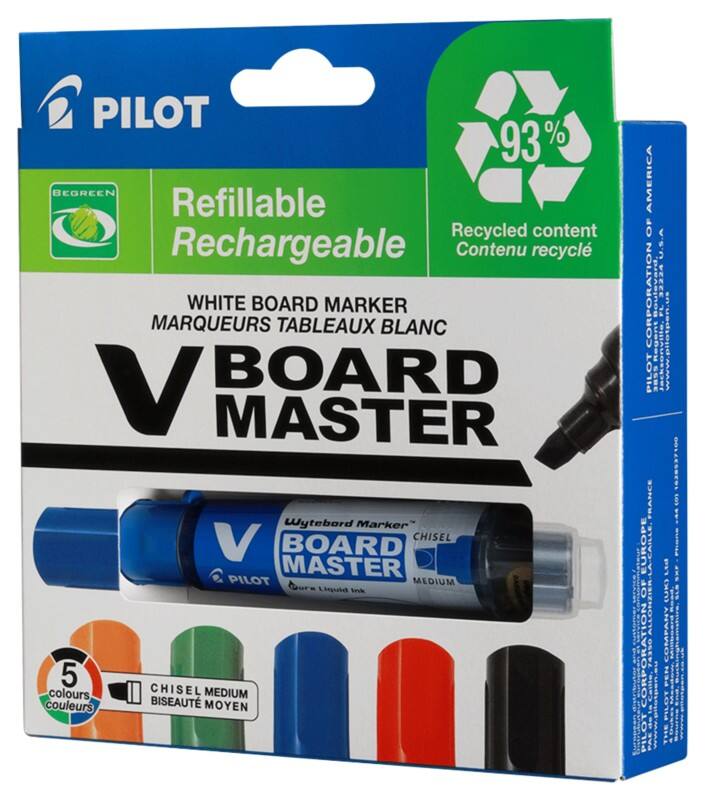 Pilot V-Board Master M Marker Multicolour Mittel Keilspitze 5,2 mm 5 Stück