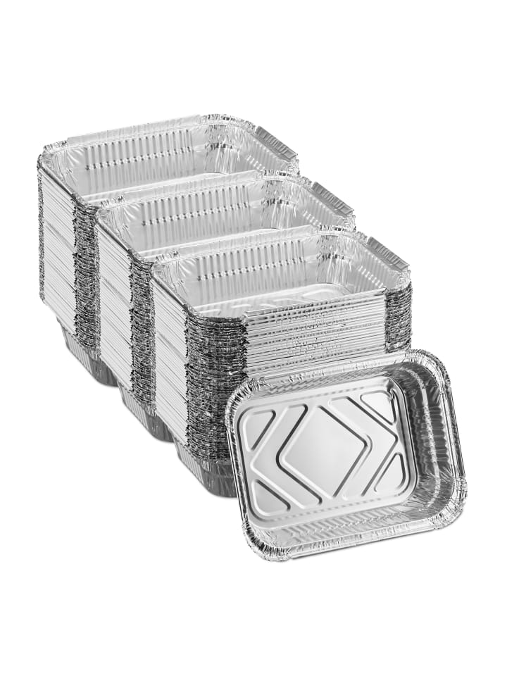relaxdays 150 x Aluschalen in Silber - (B)18,5 x (H)4,5 x (T)13 cm günstig kaufen onesize