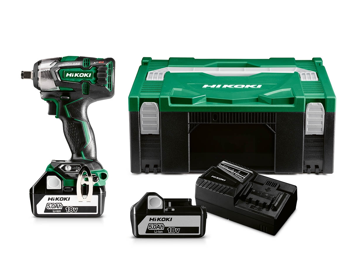 HiKOKI WR18DHWPZ Schlagschrauber mit 18-Volt-5,0-Ah-Li-Ion-Akku im Hikoki Systemkoffer II