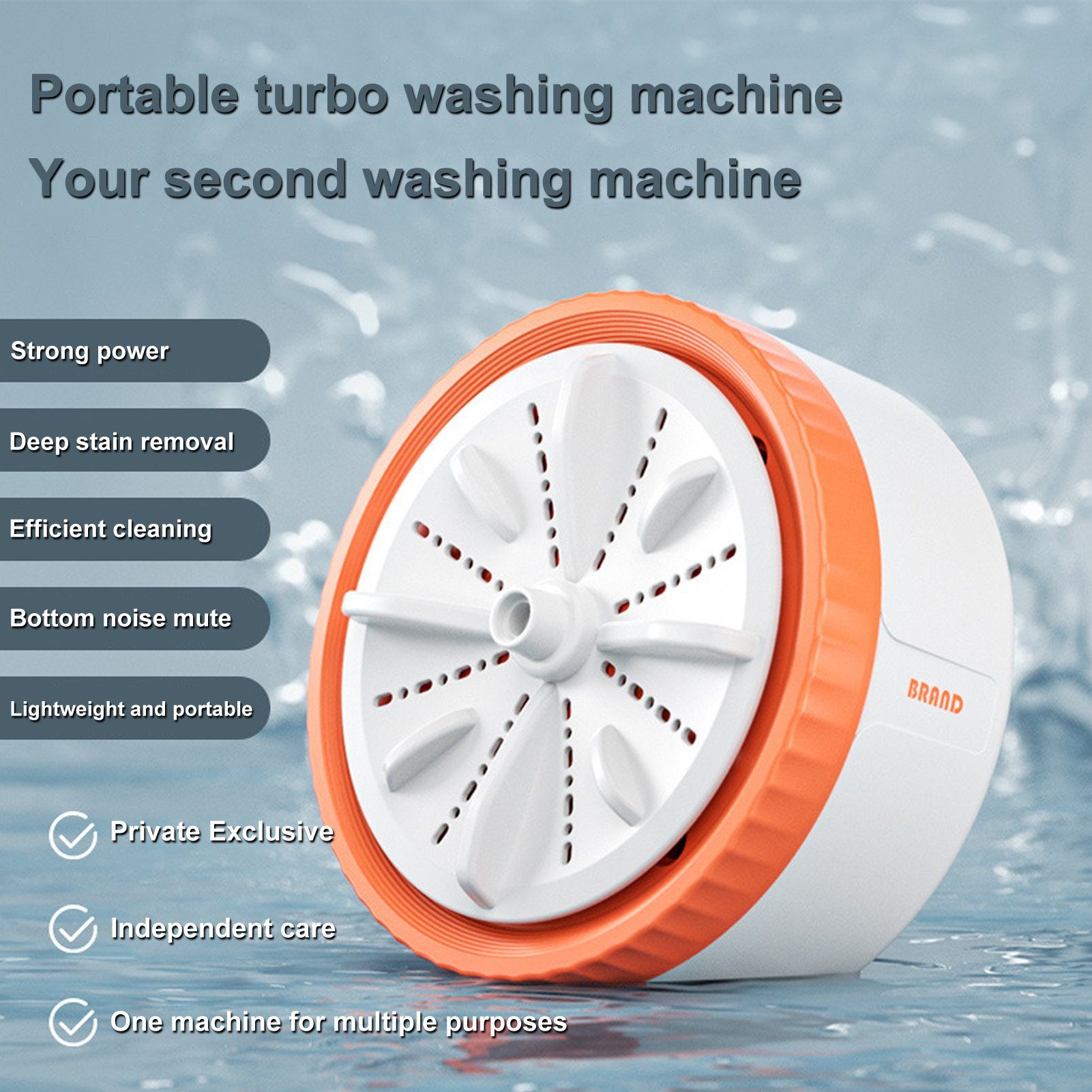 Rutaqian Wäscheschleuder Mini Turbine Waschmaschine Tragbar Dreigeschwindigkeitsfernbedienung, Haushalt Unterwäsche/Socken/Obst und Gemüse Sauber