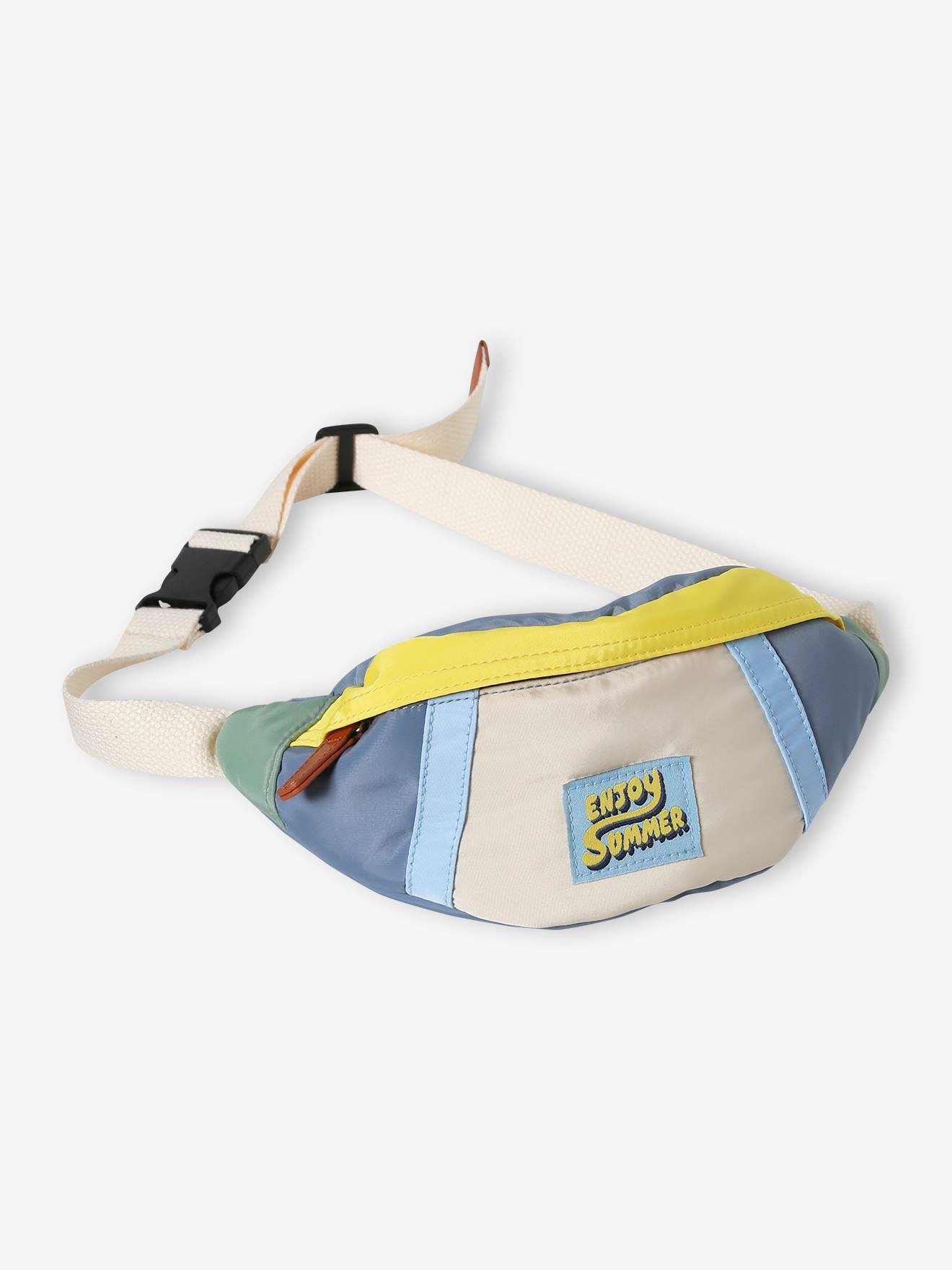 Vertbaudet Jungen Bauchtasche, Colorblock - wollweiß
