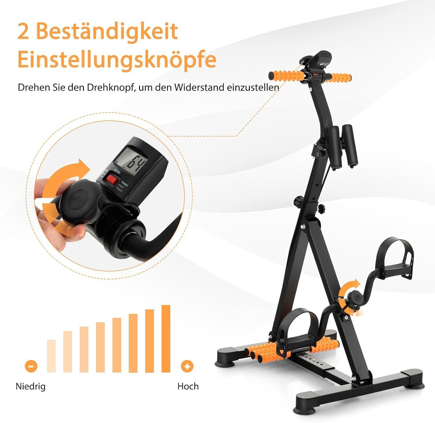 KOMFOTTEU Heimtrainer Pedaltrainer Senioren, mit LCD Display, 45 x 43-53 x 87-100 cm
