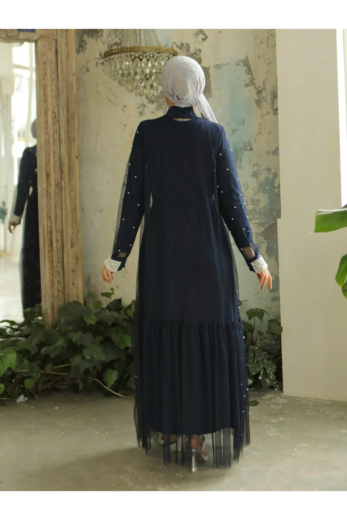 Modamorfo  Doppeltes Abaya-Set mit Perlen